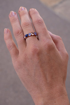 Classic Five Stone Mixed Lapis Tanzanite Ring Irene Neuwirth
