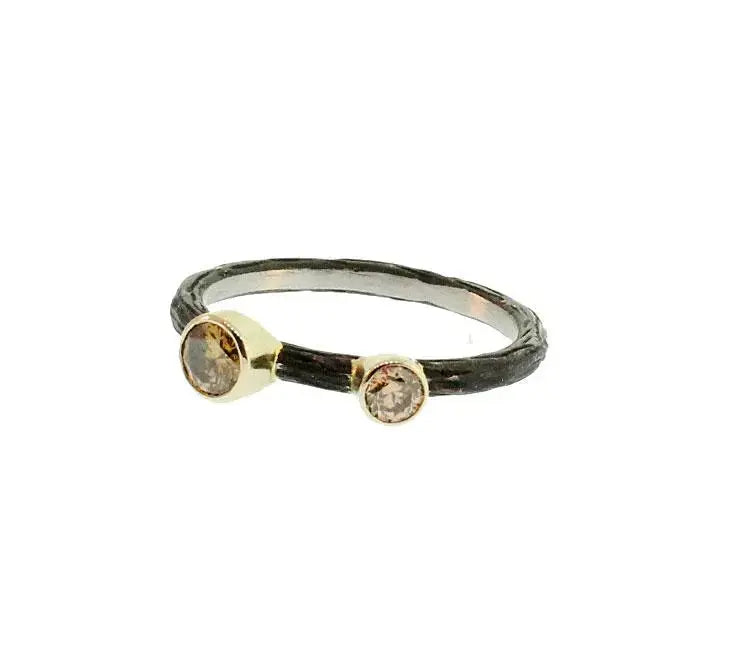 Cognac Diamond Ring - Squash Blossom Vail