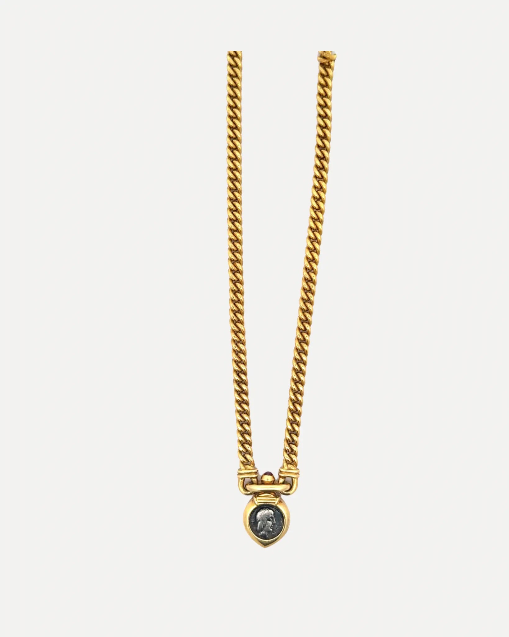 Coin Pendant and Chain Necklace Coin Pendant and Chain Necklace Vintage at the Squash Blossom Vintage at the Squash Blossom  Squash Blossom Vail