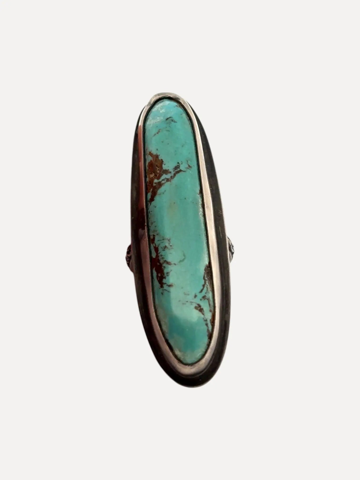 Coin Silver Long Turquoise Ring Coin Silver Long Turquoise Ring Squash Blossom Vail Squash Blossom Vail  Squash Blossom Vail