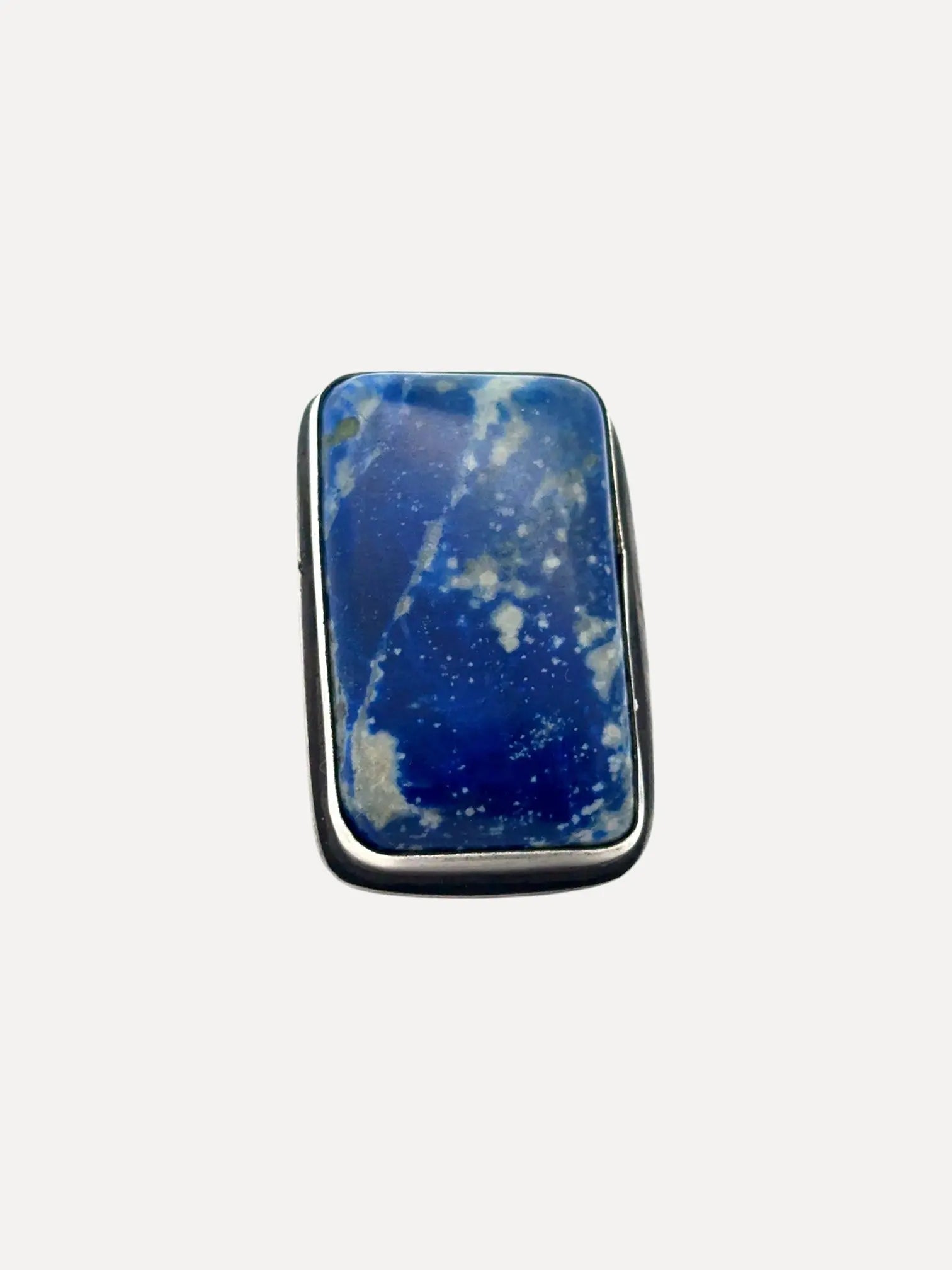 Coin Silver Rect Lapis Ring Coin Silver Rect Lapis Ring Squash Blossom Original Squash Blossom Original  Squash Blossom Vail