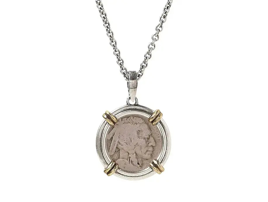 Coin Sterling Silver Pendant Necklace - Squash Blossom Vail
