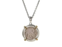 Coin Sterling Silver Pendant Necklace - Squash Blossom Vail
