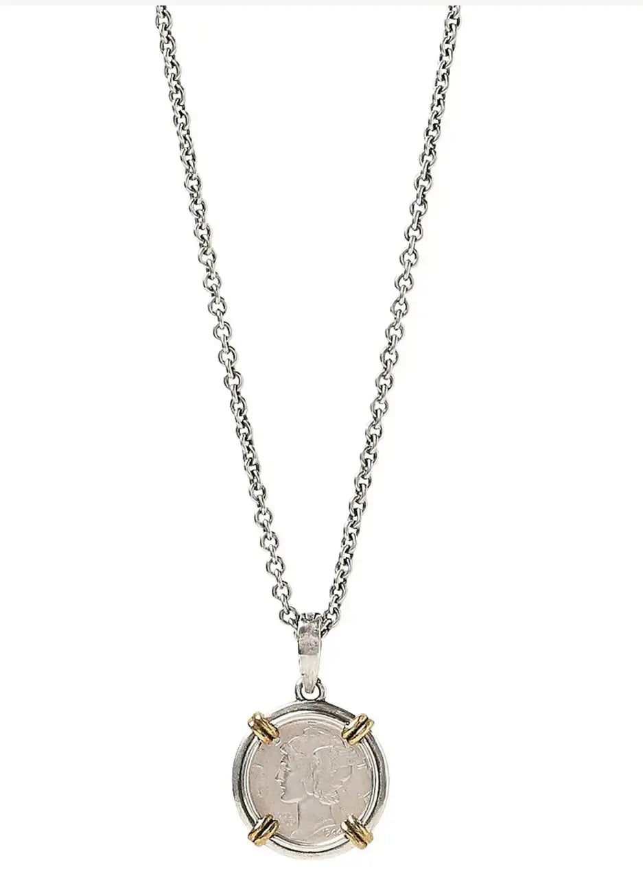 Coin Sterling Silver Pendant Necklace - Squash Blossom Vail