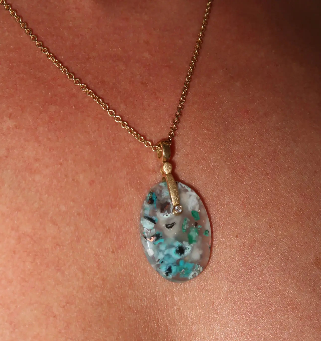 Confetti Chrysocolla Pendant Confetti Chrysocolla Pendant Alex Sepkus Alex Sepkus  Squash Blossom Vail