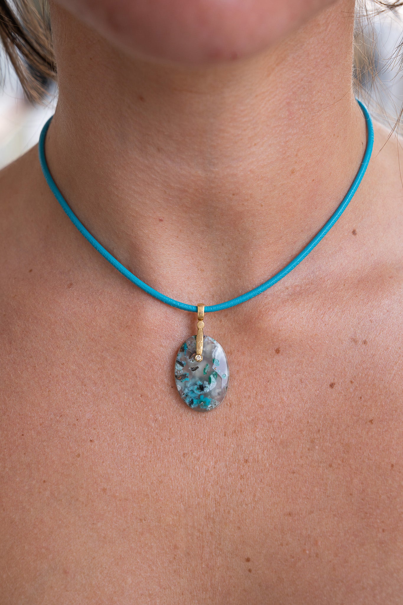 Confetti Chrysocolla Pendant Confetti Chrysocolla Pendant Alex Sepkus Alex Sepkus  Squash Blossom Vail
