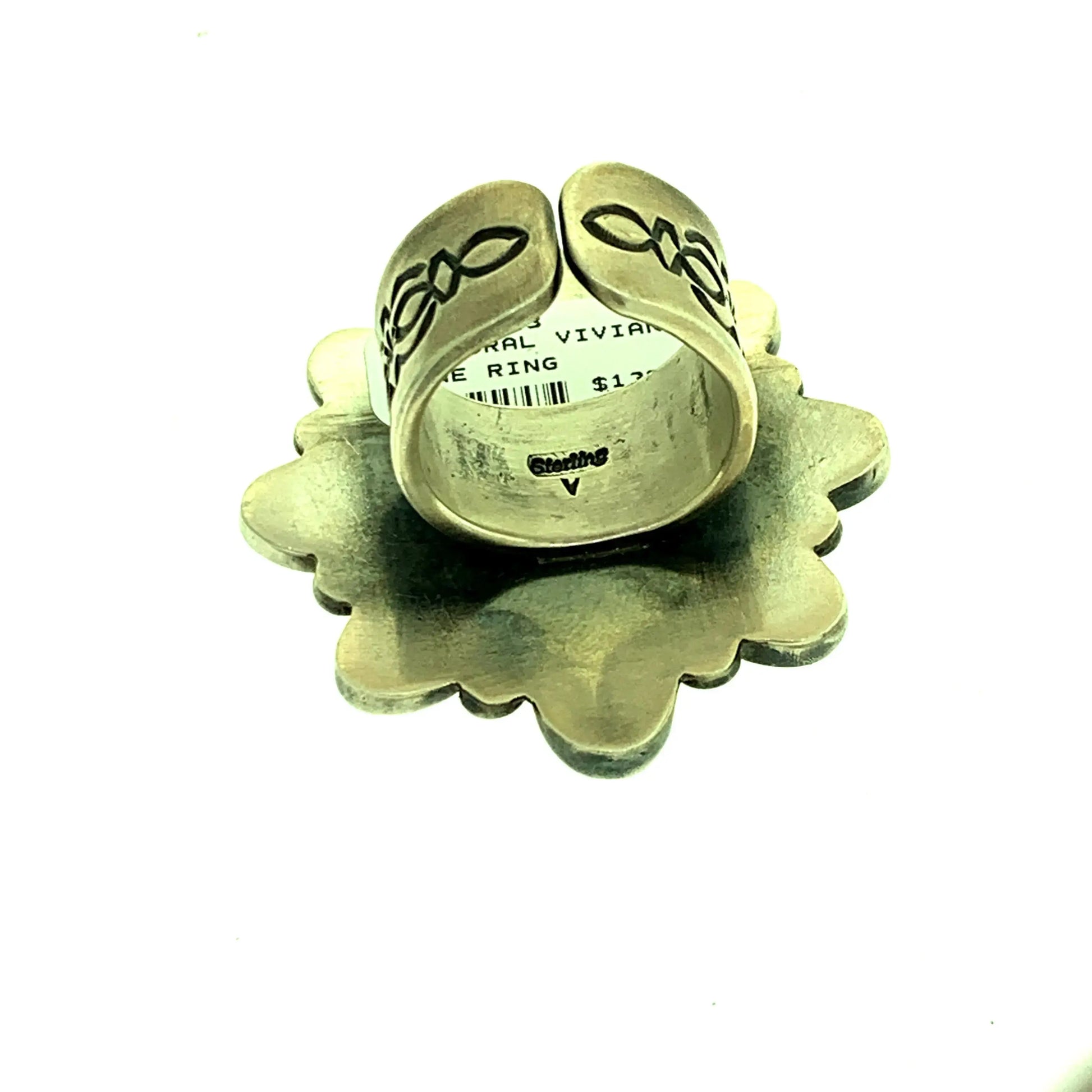 Coral Flower Ring - Squash Blossom Vail