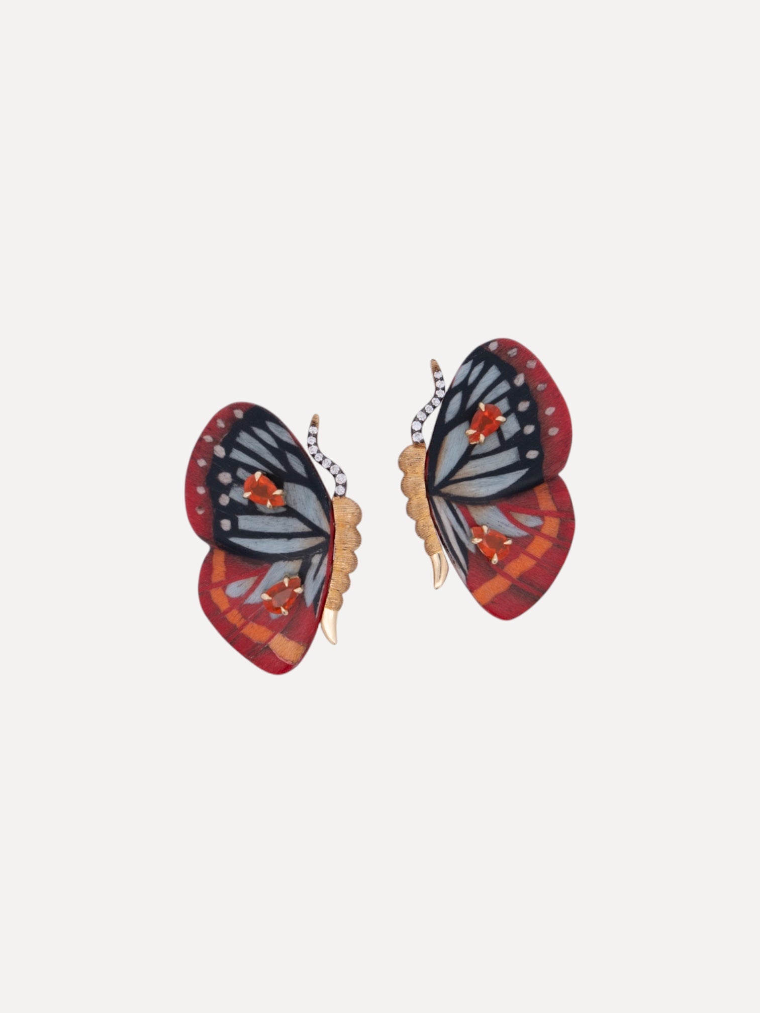 OOAK Opal butterfly earrings