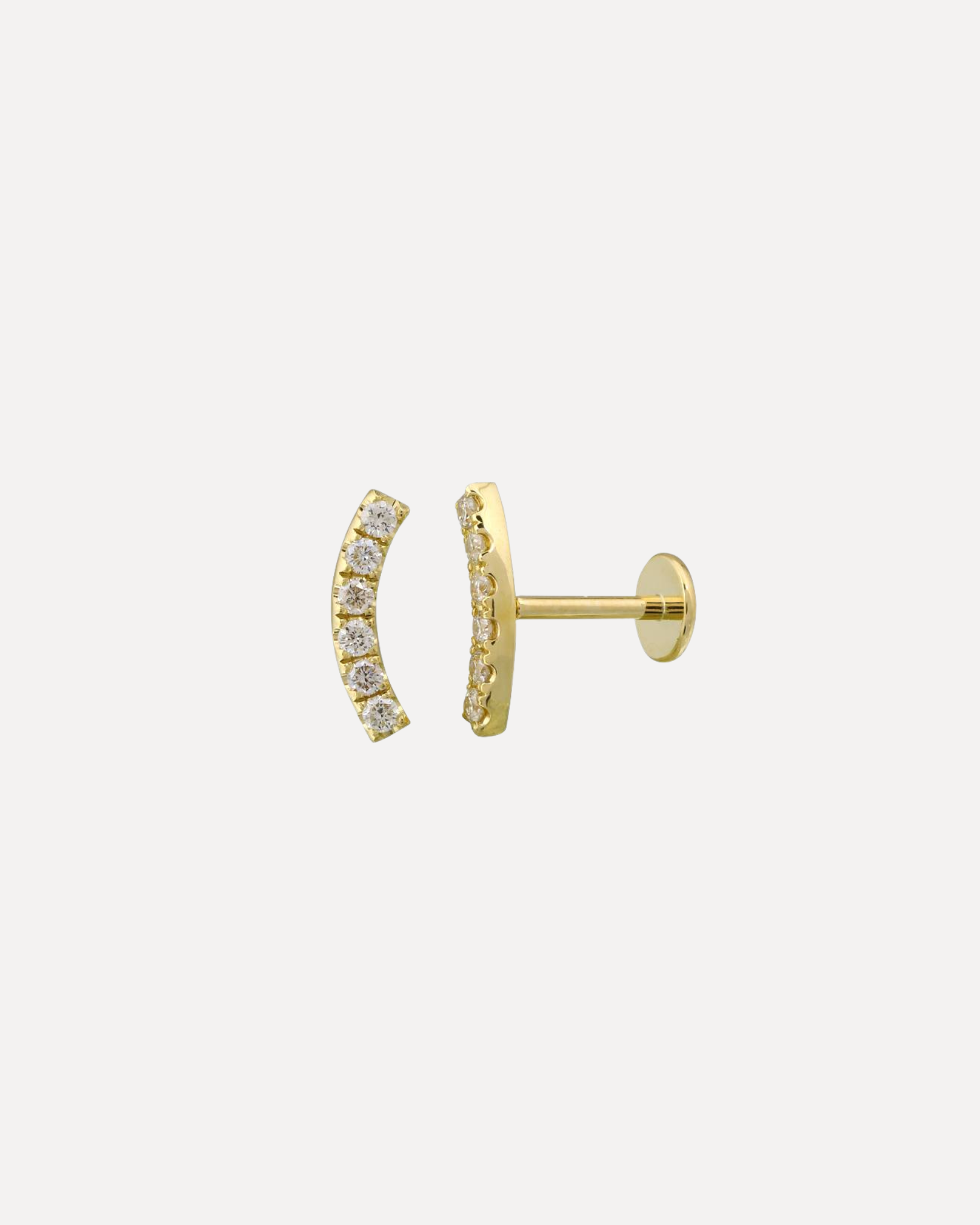 Diamond Arc Flat Back Earring