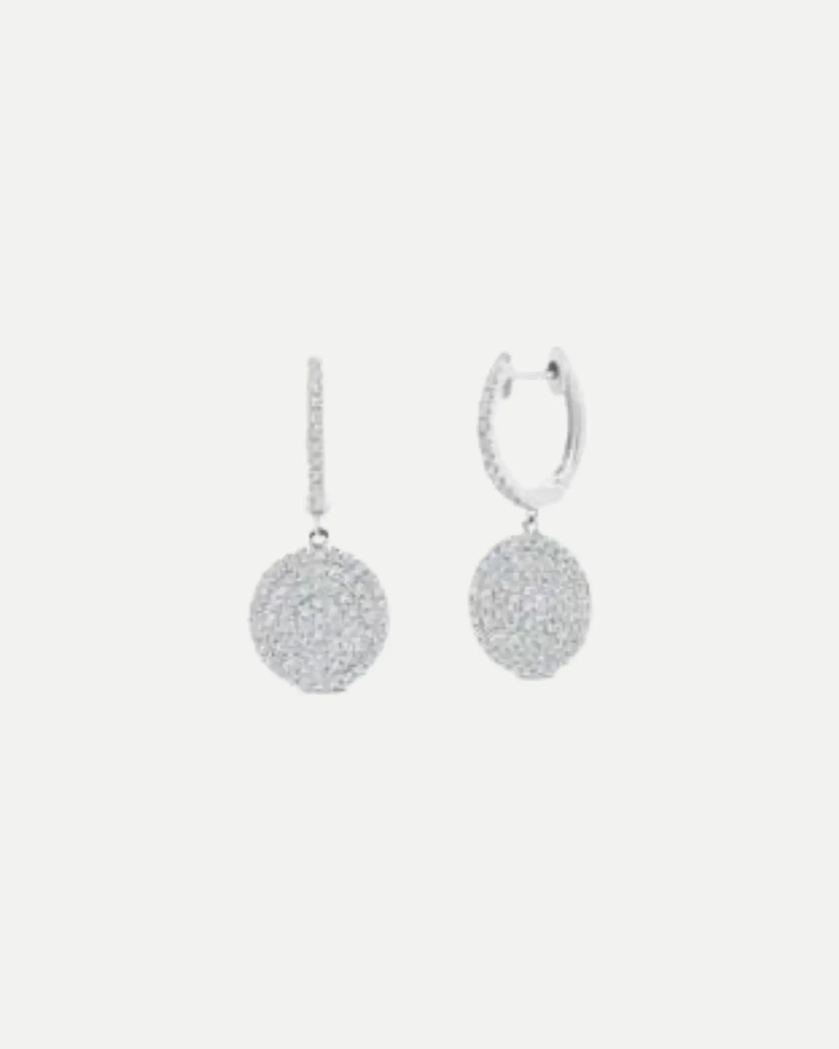 Diamond Disc Earrings in White Gold Diamond Disc Earrings in White Gold Graziela Gems Graziela Gems  Squash Blossom Vail