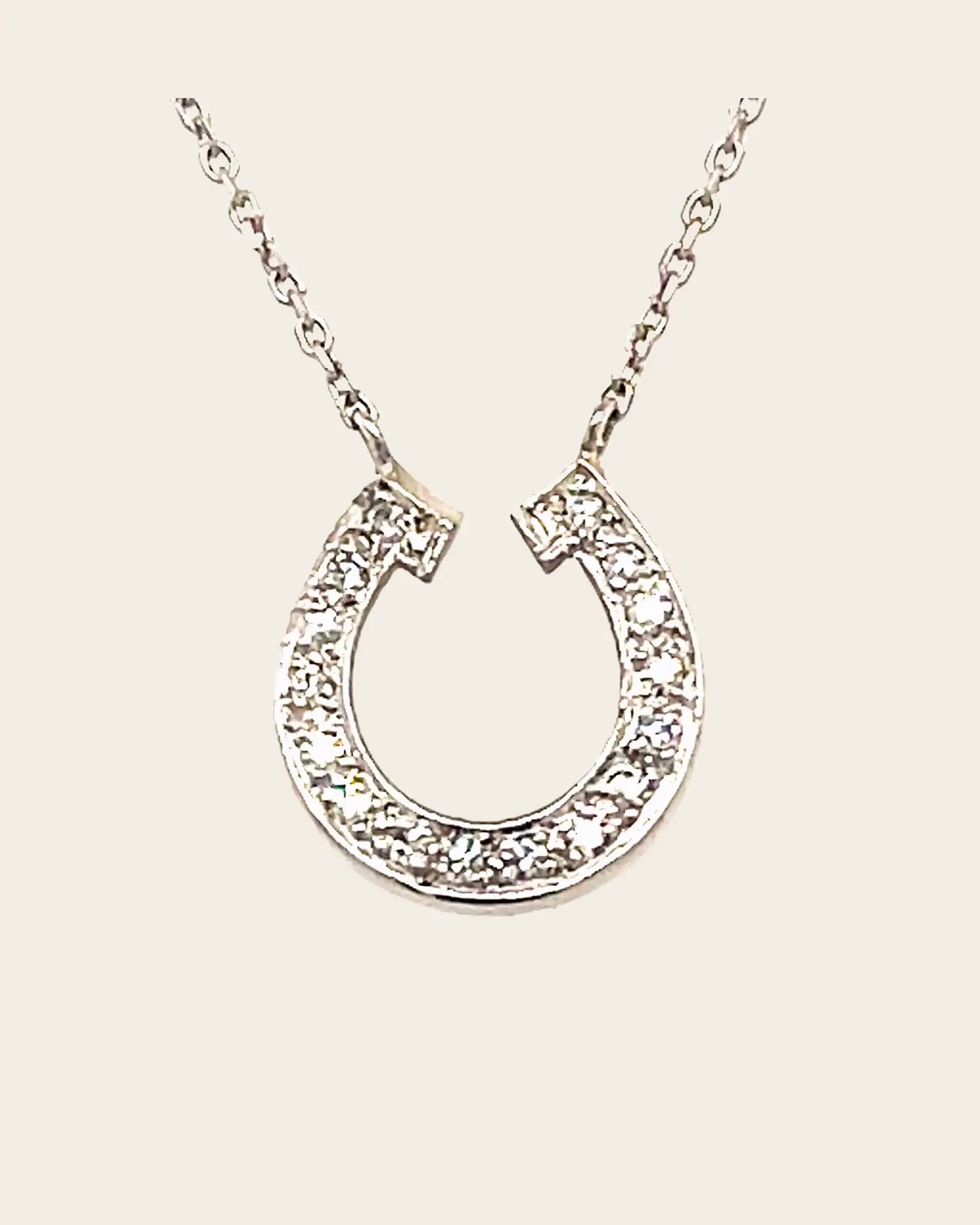 White Diamond 18 Karat Yellow Gold Horseshoe Necklace For Sale at 1stDibs | diamond  horseshoe necklace yellow gold