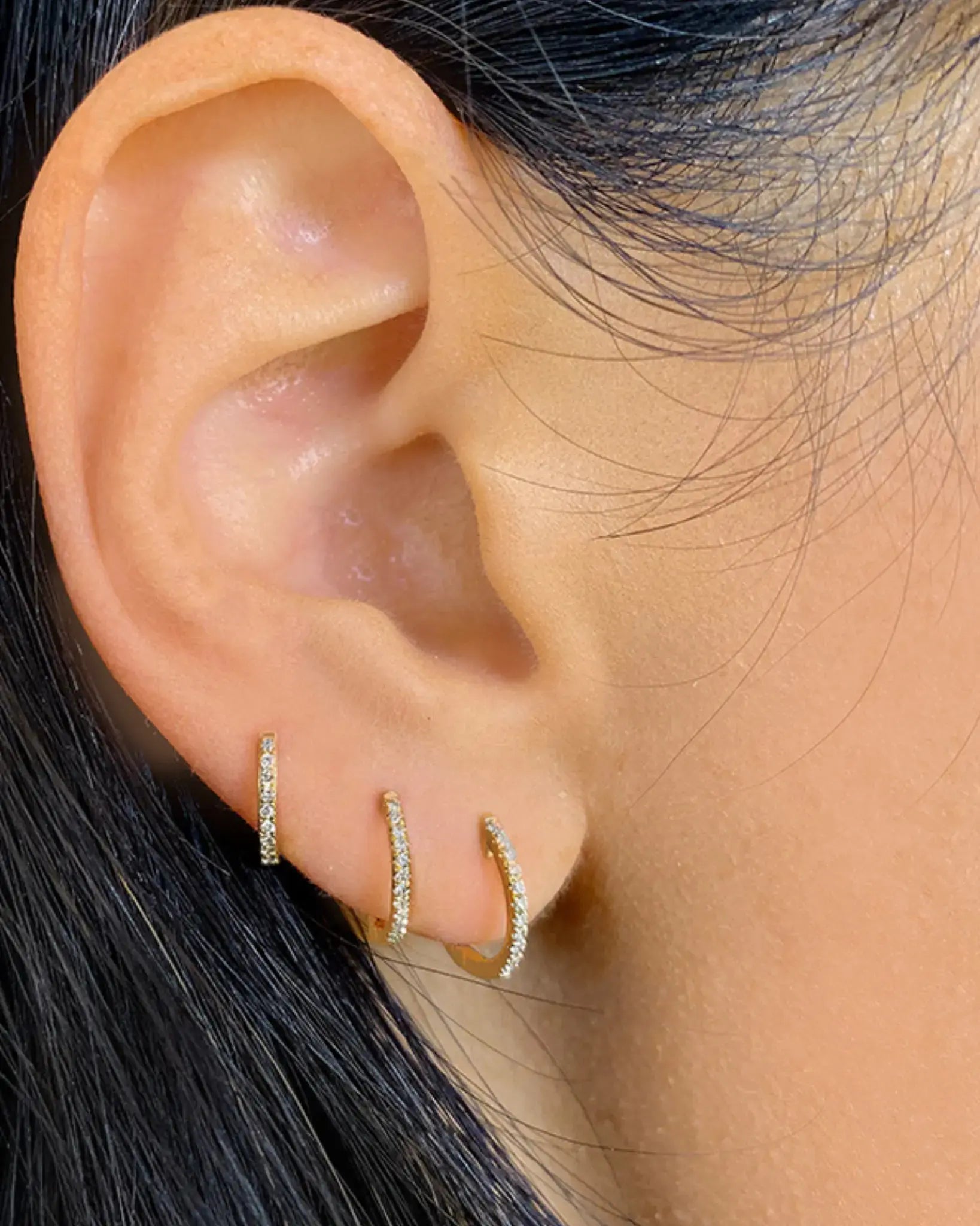 Diamond Huggie Earring Diamond Huggie Earring Squash Blossom Collection Squash Blossom Collection  Squash Blossom Vail