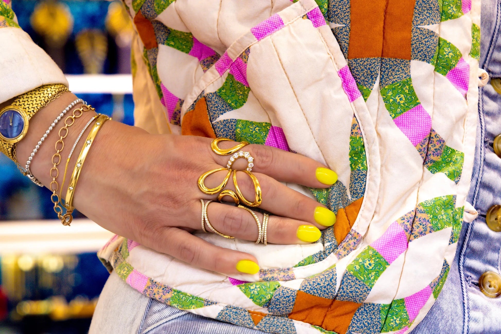 Mega Swirl Ring in Yellow - Squash Blossom Vail