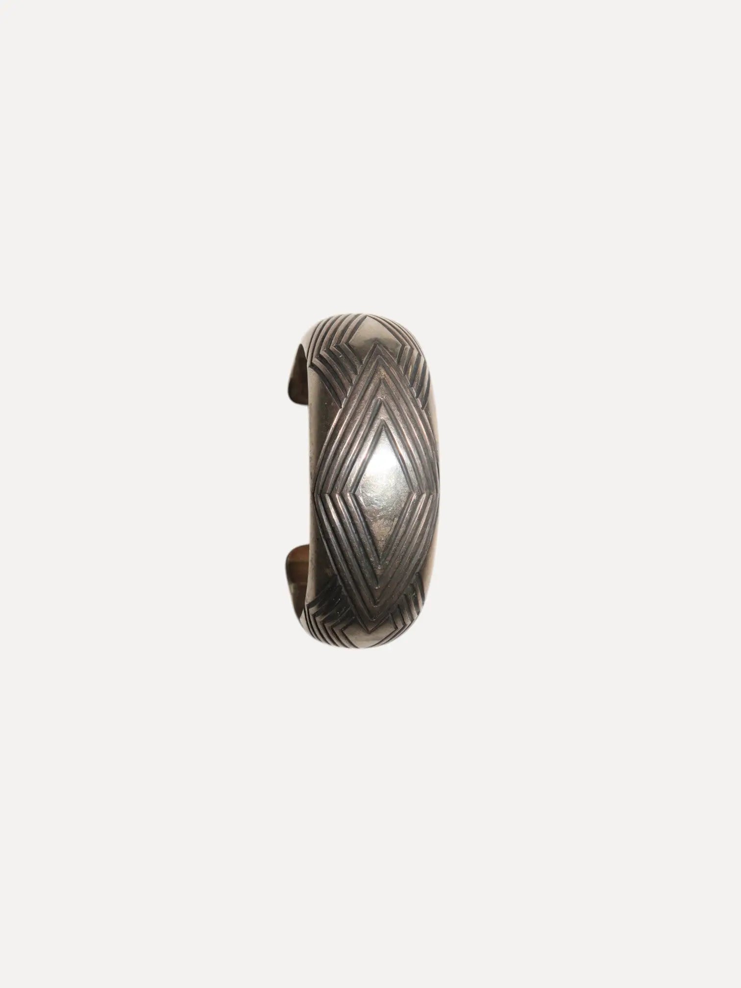 Diamond Pattern Hollow Silver Cuff stamped BIGHAND Diamond Pattern Hollow Silver Cuff stamped BIGHAND Native American Collection Native American Collection  Squash Blossom Vail
