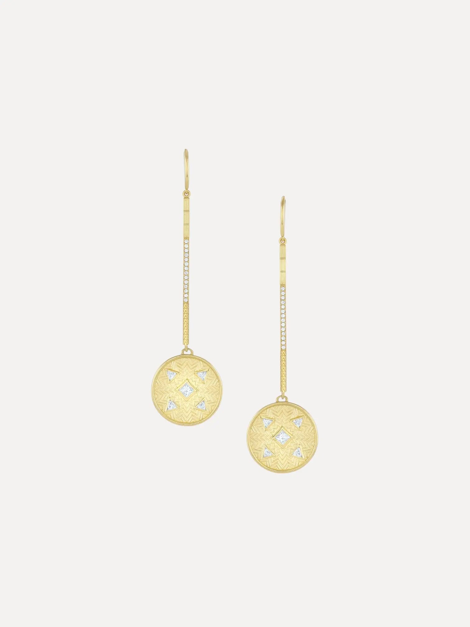 Diamond Pendulum Medallion Earrings Diamond Pendulum Medallion Earrings Meredith Young Meredith Young  Squash Blossom Vail