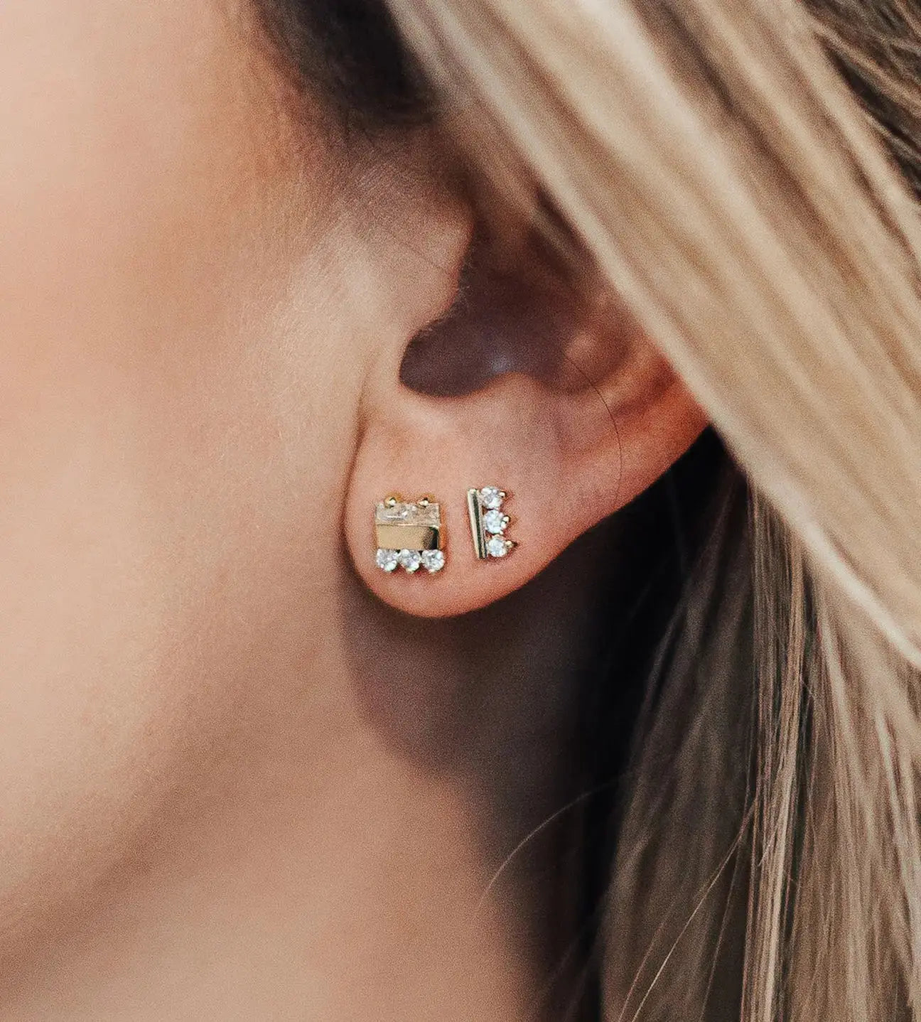 Diamond Sideline Earrings - Squash Blossom Vail