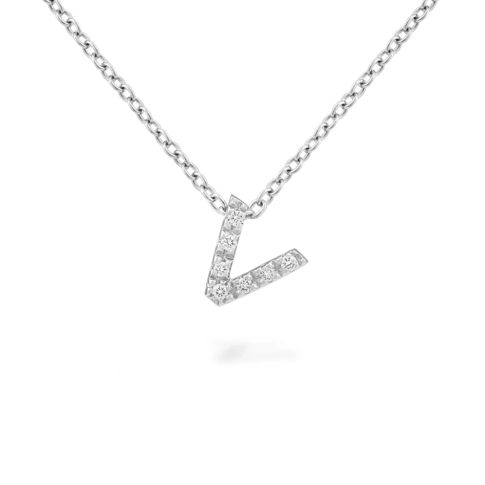 Diamond "Letter" Pendant Necklace - Squash Blossom Vail