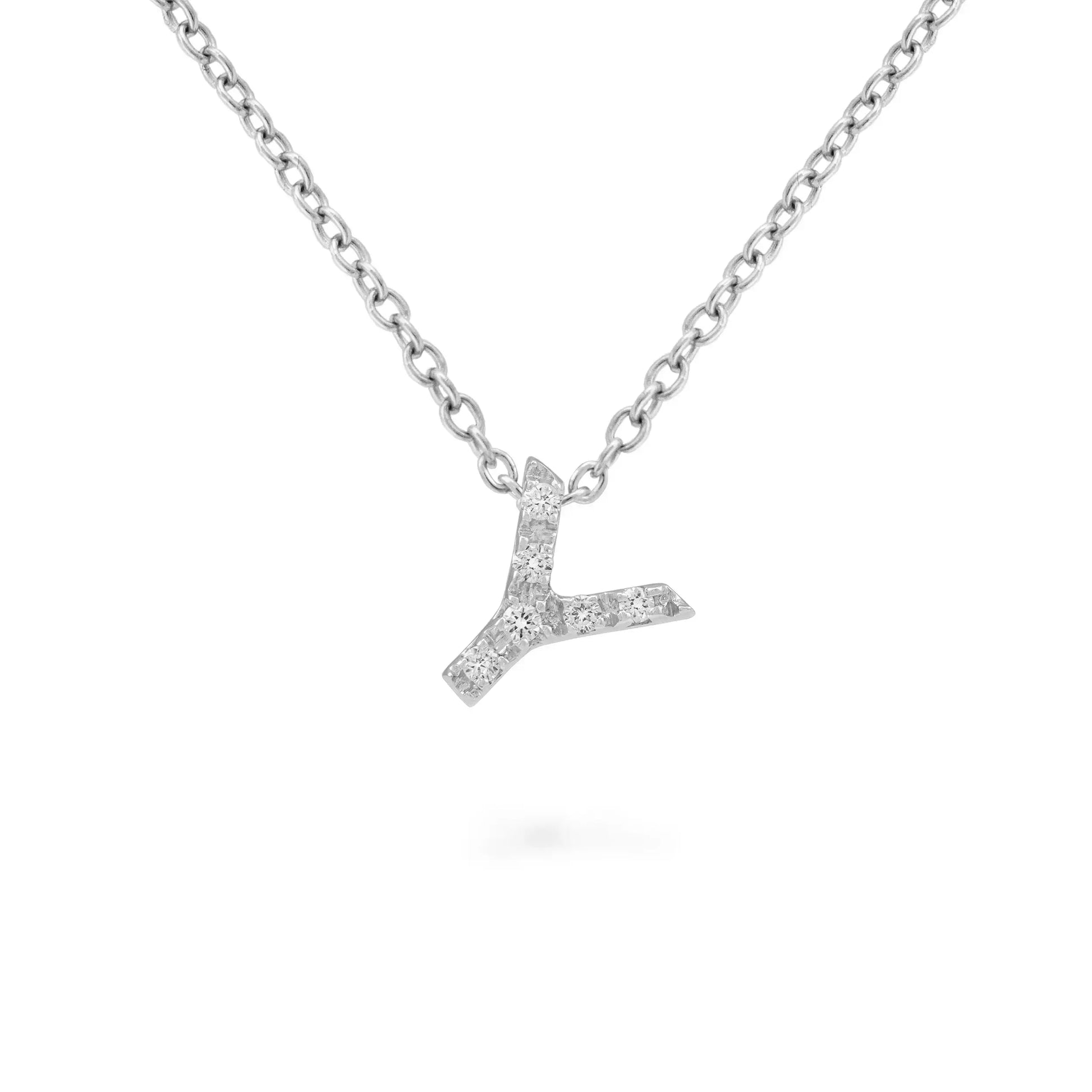 Diamond "Letter" Pendant Necklace - Squash Blossom Vail