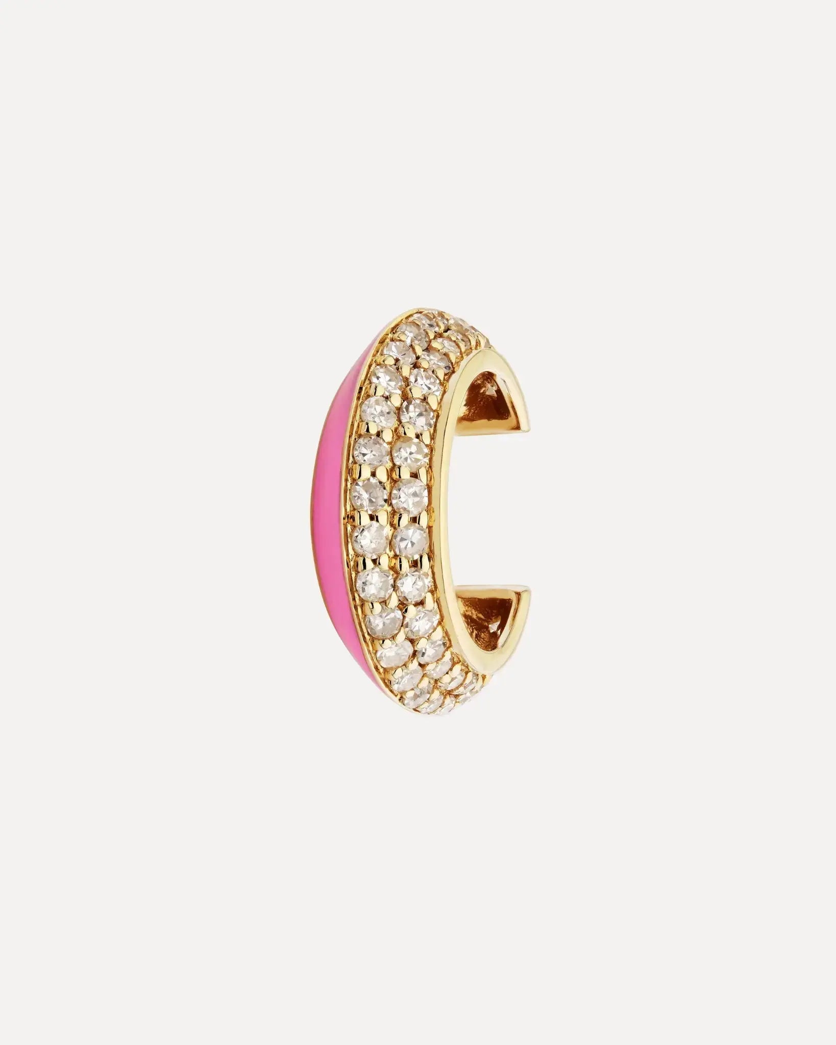 Diamond and Pink Enamel Earcuff Diamond and Pink Enamel Earcuff Fused Fused  Squash Blossom Vail