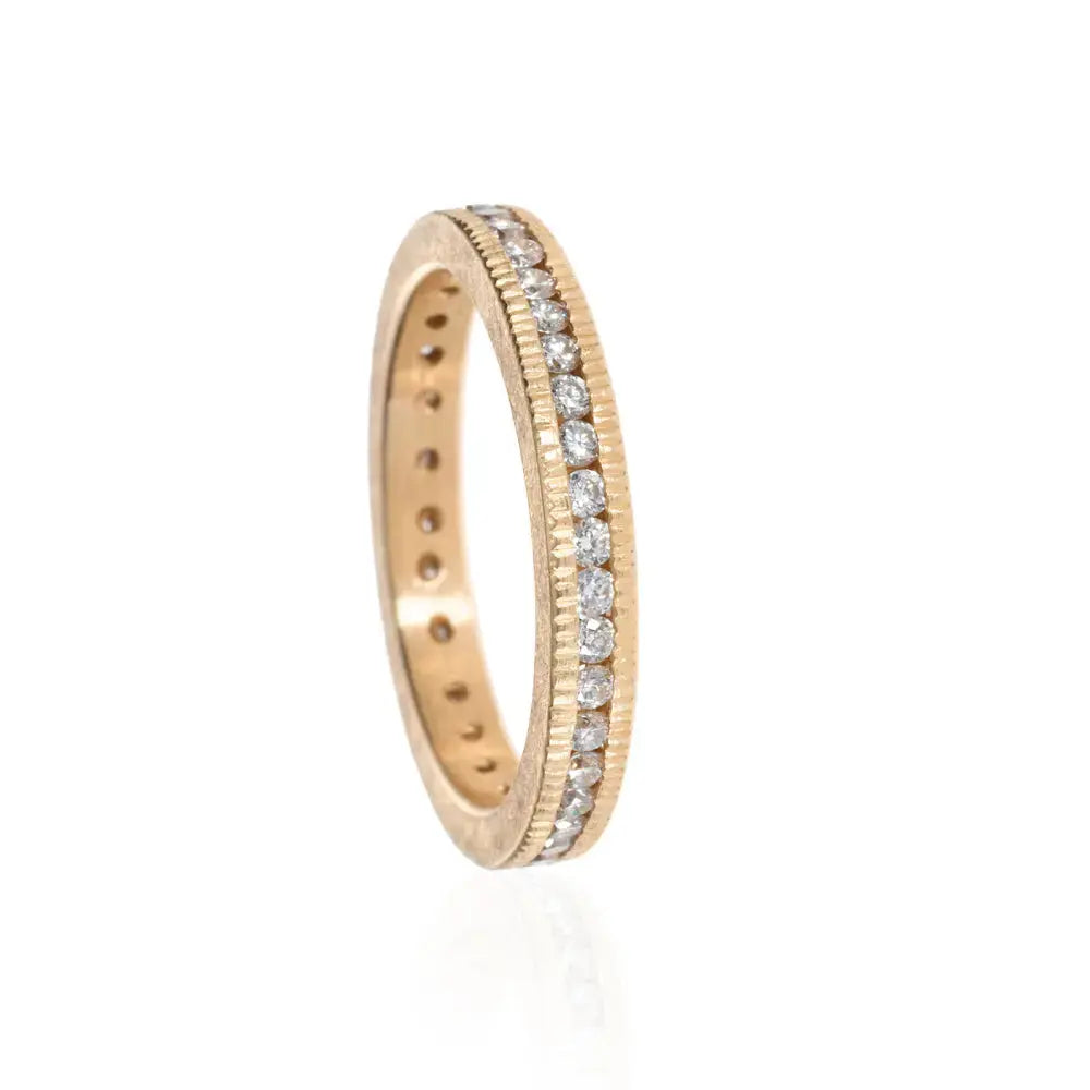 18k rose gold with diamond eternity band18k rose gold with white brilliant cut diamonds (.55ct.) eternity band  Details:  G-H, VS1- VS2 Ring Size: 6.5  If you need a different size, please email shop@sbvail.com  Designed by Todd Reed18k rose gold with white brilliant cut diamonds (.55ct.) eternity band  Details:  G-H, VS1- VS2 Ring Size: 6.5  If you need a different size, please email shop@sbvail.com  Designed by Todd Reed