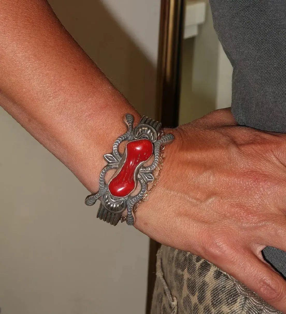 Dogbone Coral Bracelet Dogbone Coral Bracelet Native American Collection Native American Collection  Squash Blossom Vail