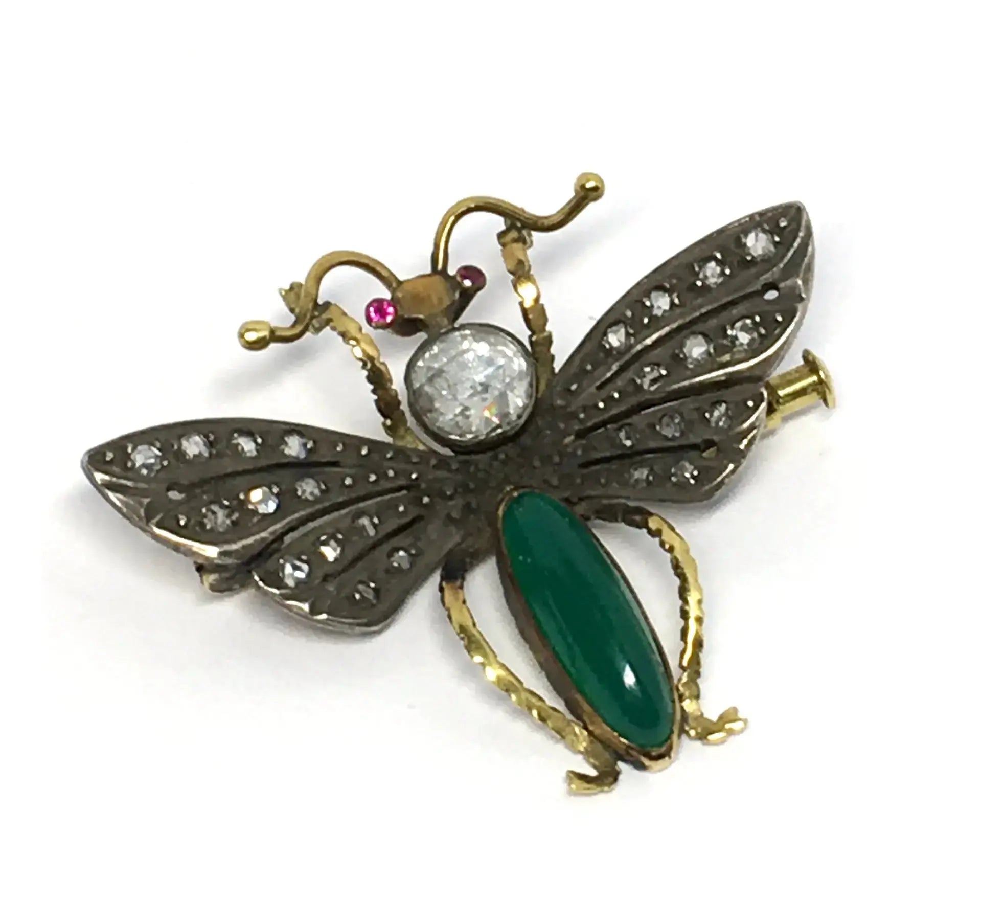 18K Gold Rose Cut Diamond Pin - Squash Blossom Vail