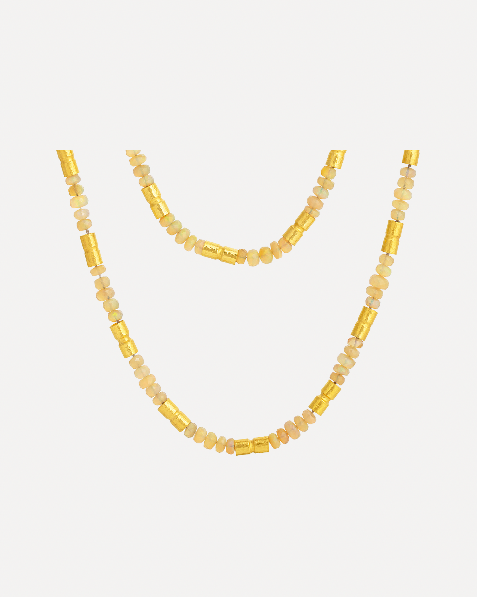 Necklace w/ gale tubes with cabochon Ethiopian opal beads Necklace w/ gale tubes with cabochon Ethiopian opal beads Gurhan Gurhan  Squash Blossom Vail