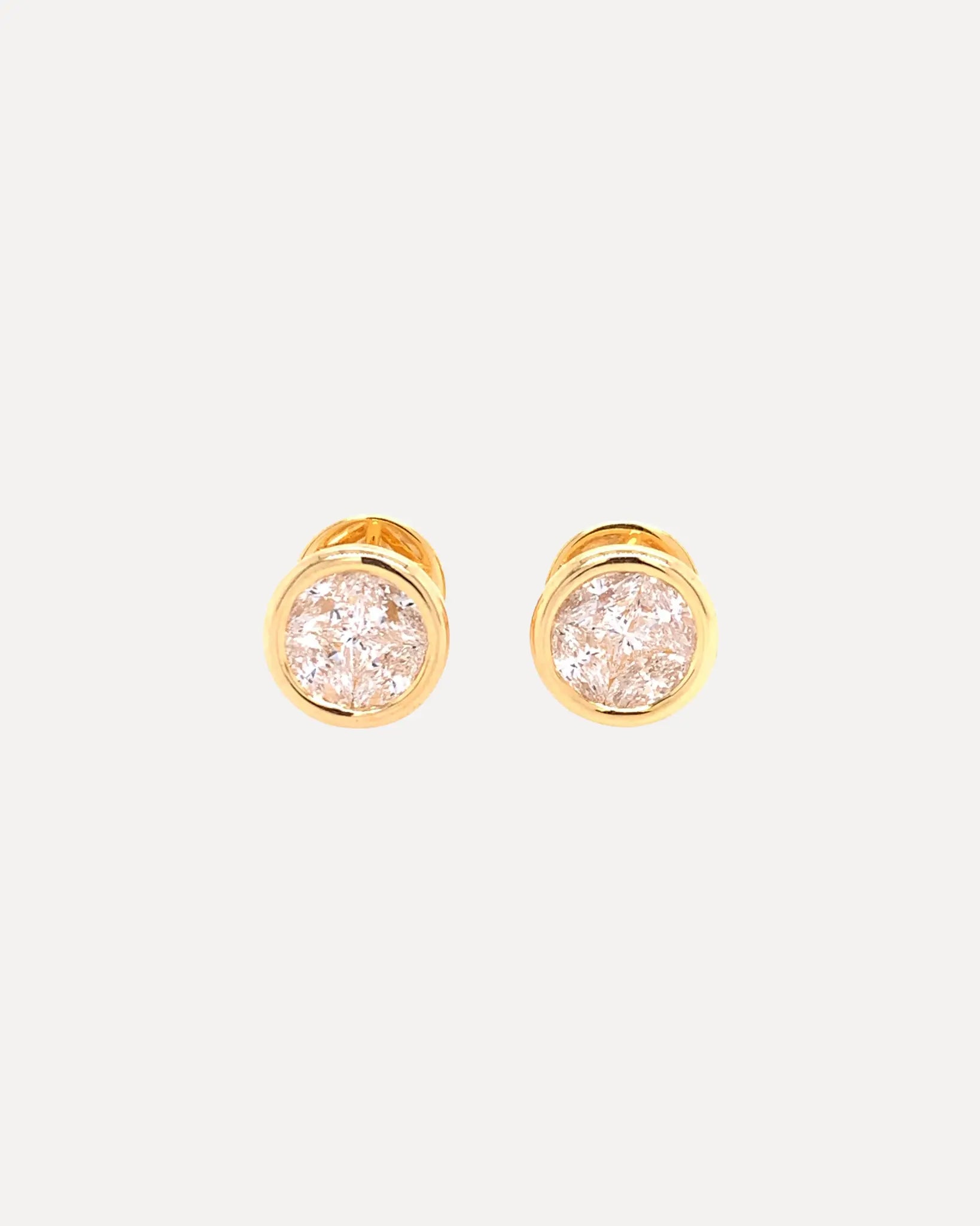"Eclipse" Round Dia Bezel Studs "Eclipse" Round Dia Bezel Studs Ruchi New York Ruchi New York  Squash Blossom Vail
