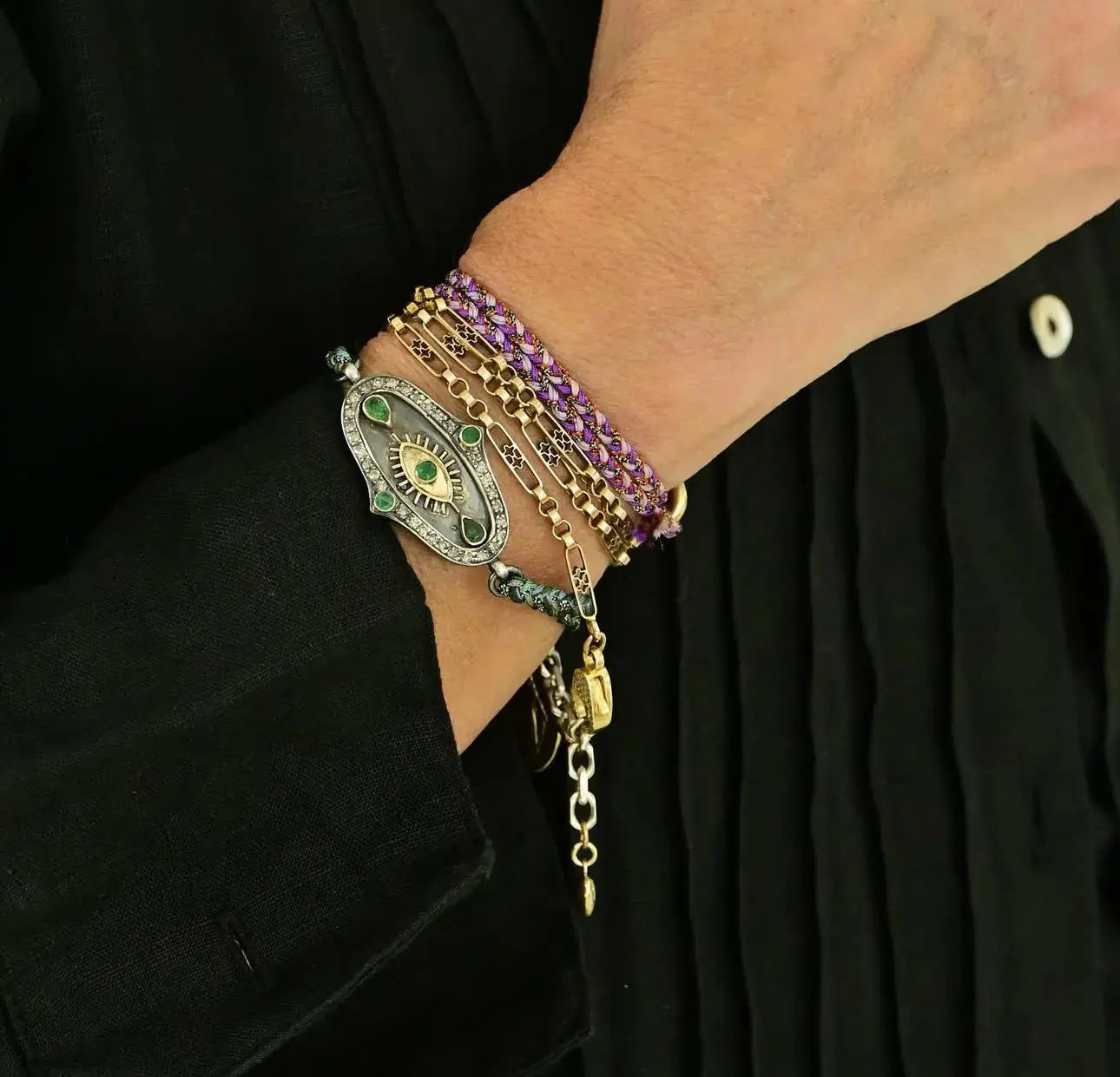 Emerald Evil Eye Bracelet Emerald Evil Eye Bracelet Patricia Arango Patricia Arango  Squash Blossom Vail