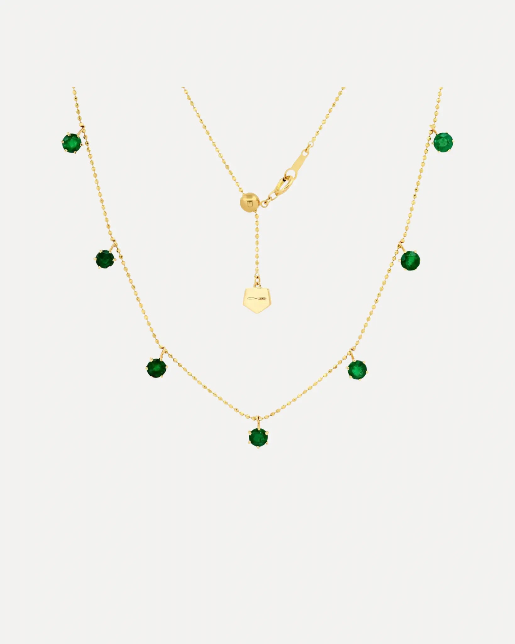 Emerald Floating Necklace Emerald Floating Necklace Graziela Gems Graziela Gems  Squash Blossom Vail