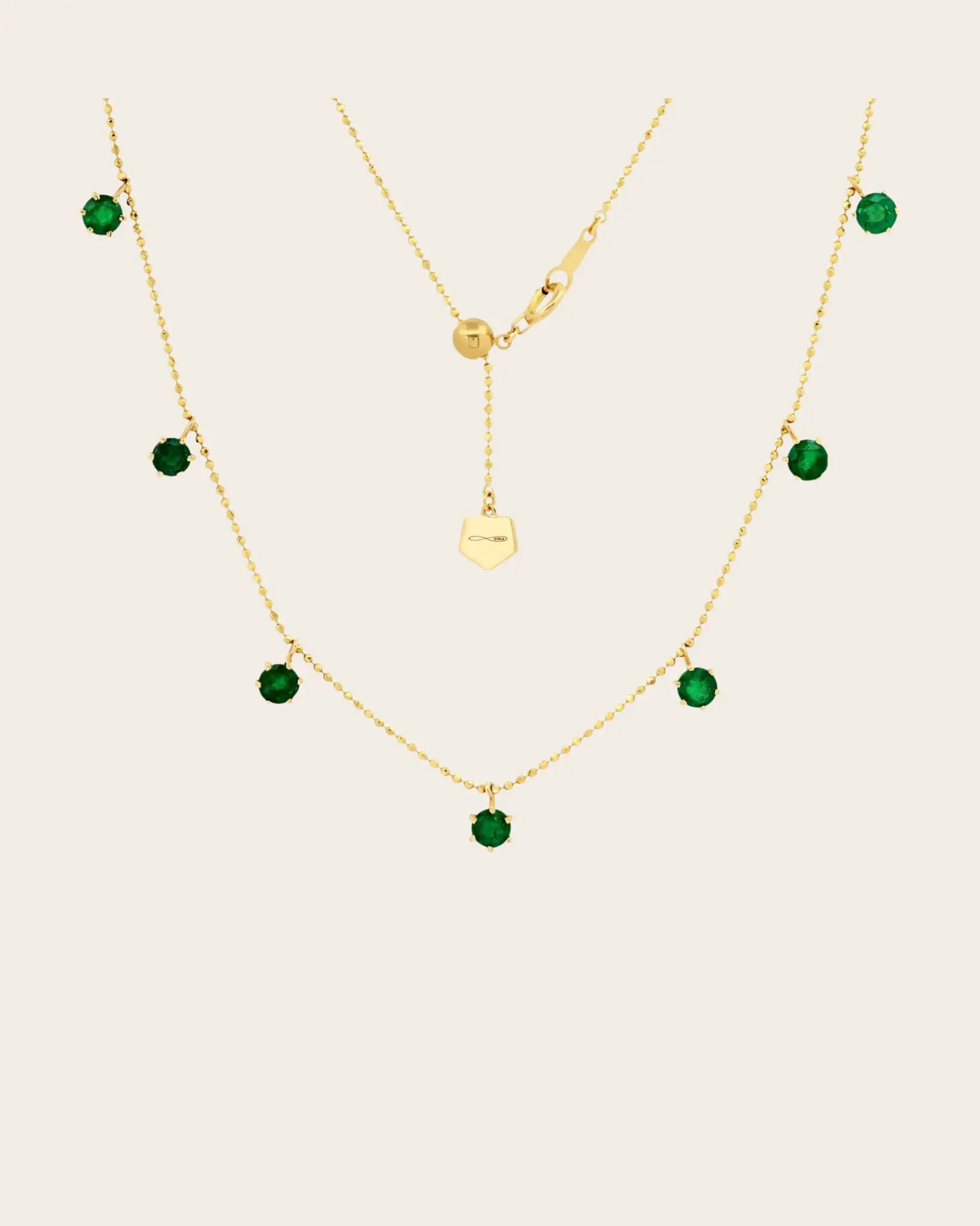 Emerald Floating Necklace Emerald Floating Necklace Graziela Gems Graziela Gems  Squash Blossom Vail