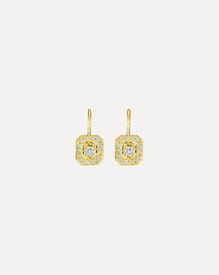 Emerald Shape Diamond Earrings with Center Diamond on French Wire Emerald Shape Diamond Earrings with Center Diamond on French Wire Penny Preville Penny Preville  Squash Blossom Vail