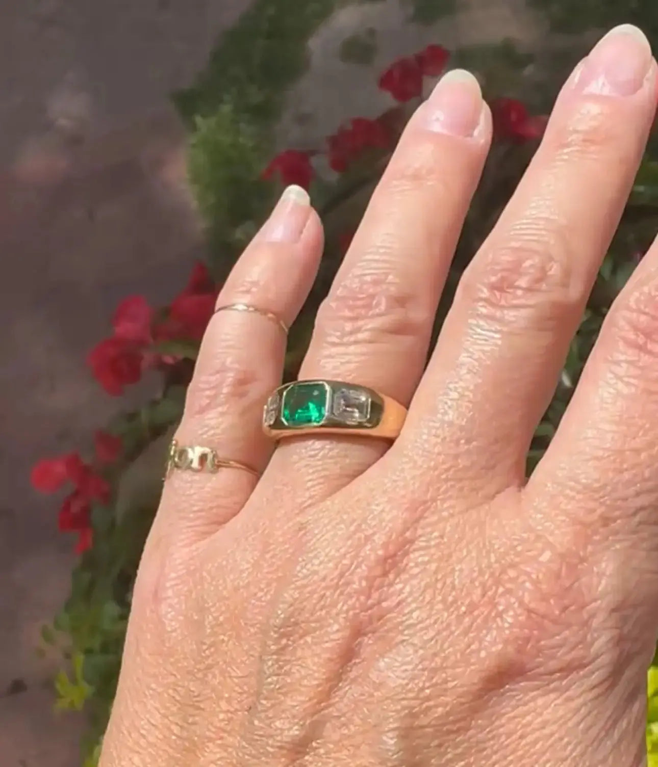 Emerald and Diamond Band Emerald and Diamond Band Bayco Bayco  Squash Blossom Vail