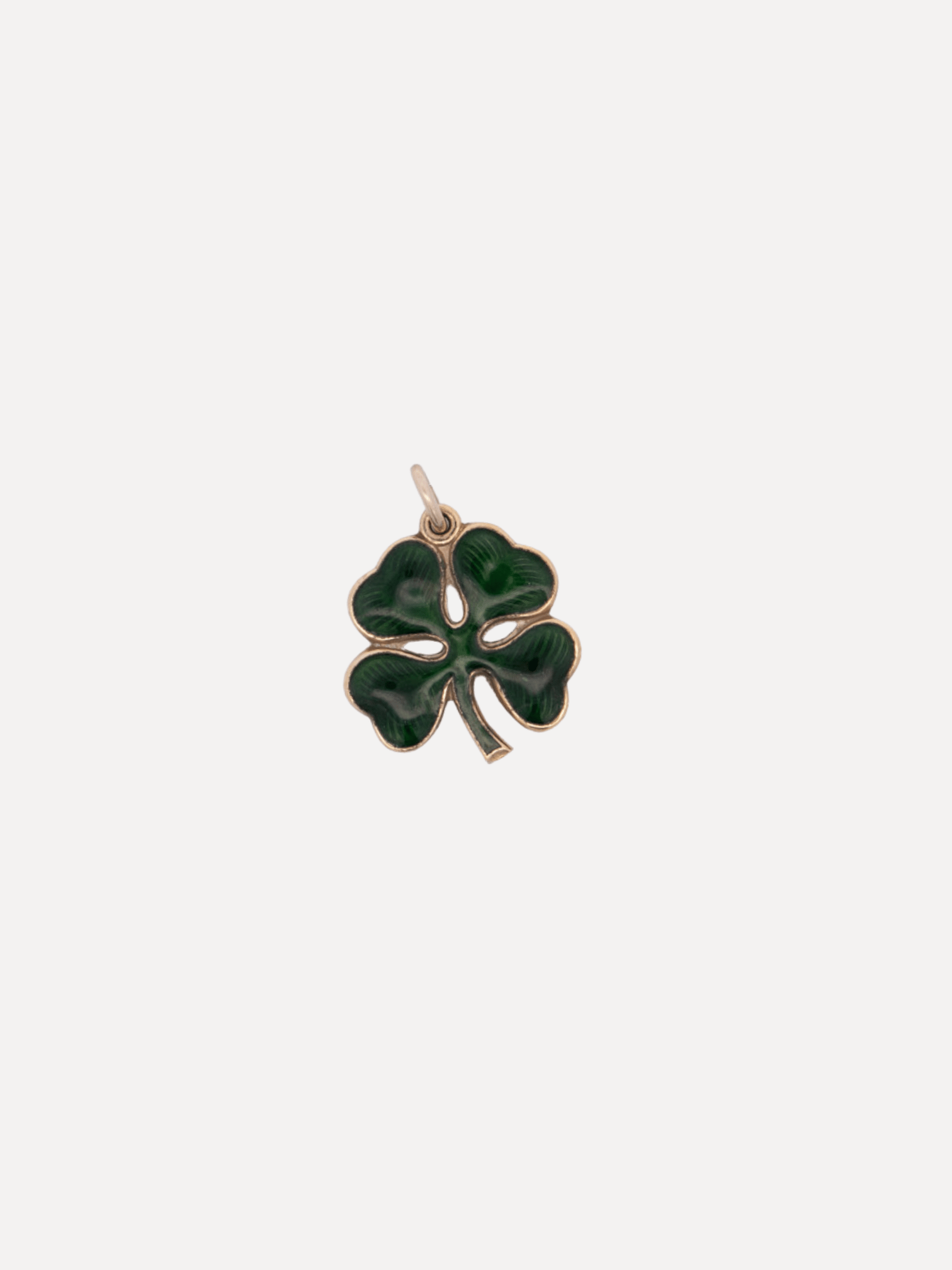 Green Enamel 4 Leaf Clover Charm