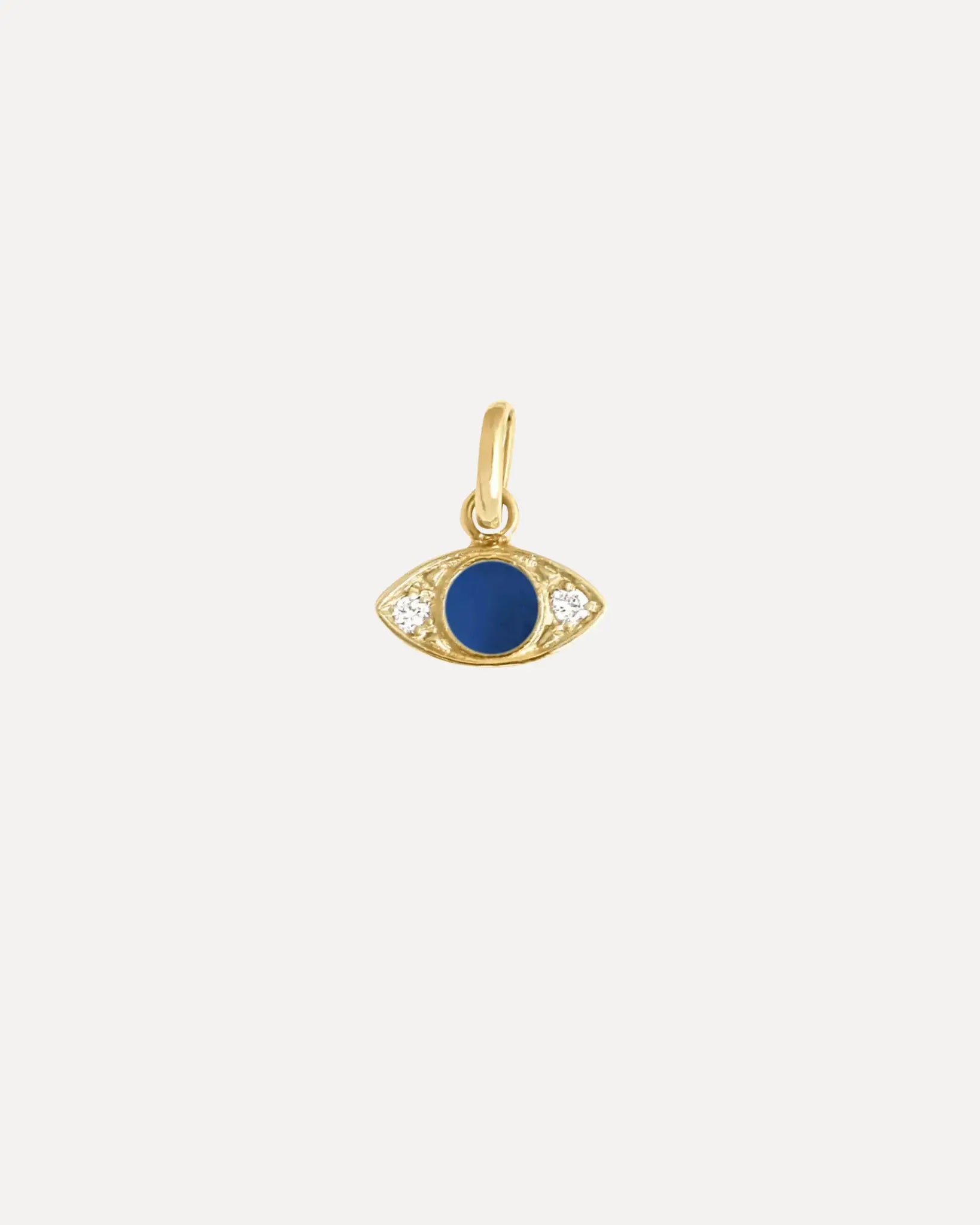 Evil Eye Diamond Lapis Resin Yellow Gold Charm Evil Eye Diamond Lapis Resin Yellow Gold Charm Gigi Clozeau Gigi Clozeau  Squash Blossom Vail