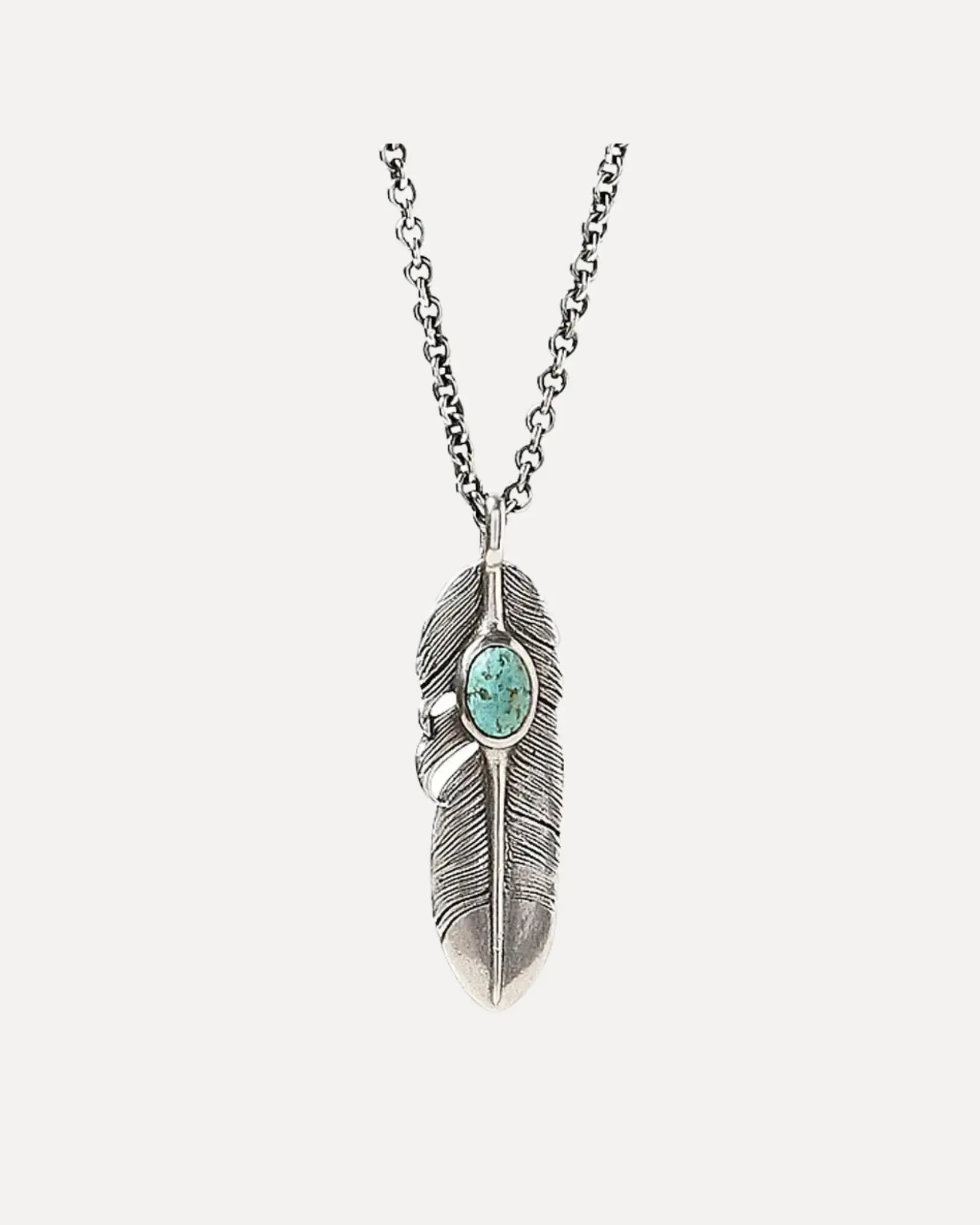 Feather and Turquoise Necklace Feather and Turquoise Necklace John Varvatos John Varvatos  Squash Blossom Vail