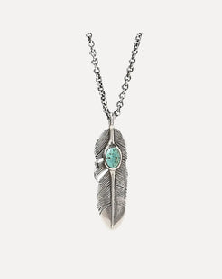 Feather and Turquoise Necklace Feather and Turquoise Necklace John Varvatos John Varvatos  Squash Blossom Vail