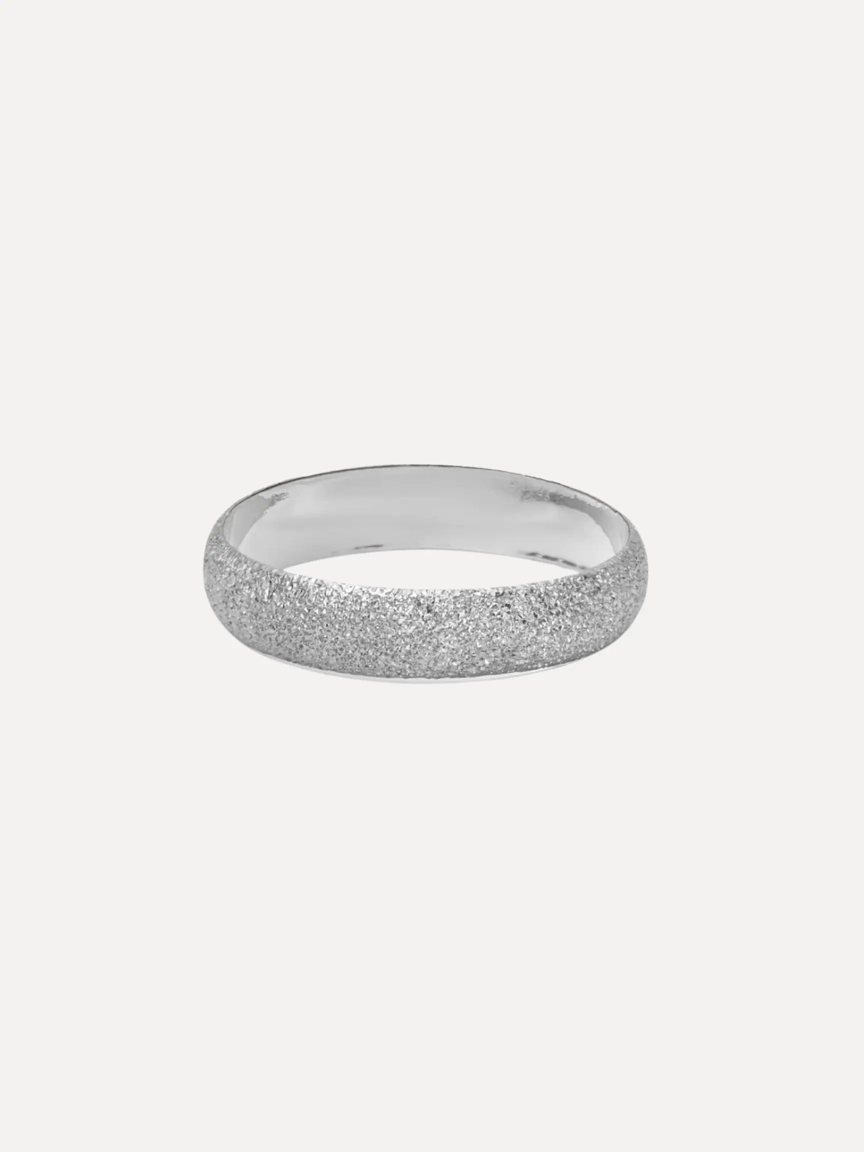 Floretine Finish Flat Ring - White Gold