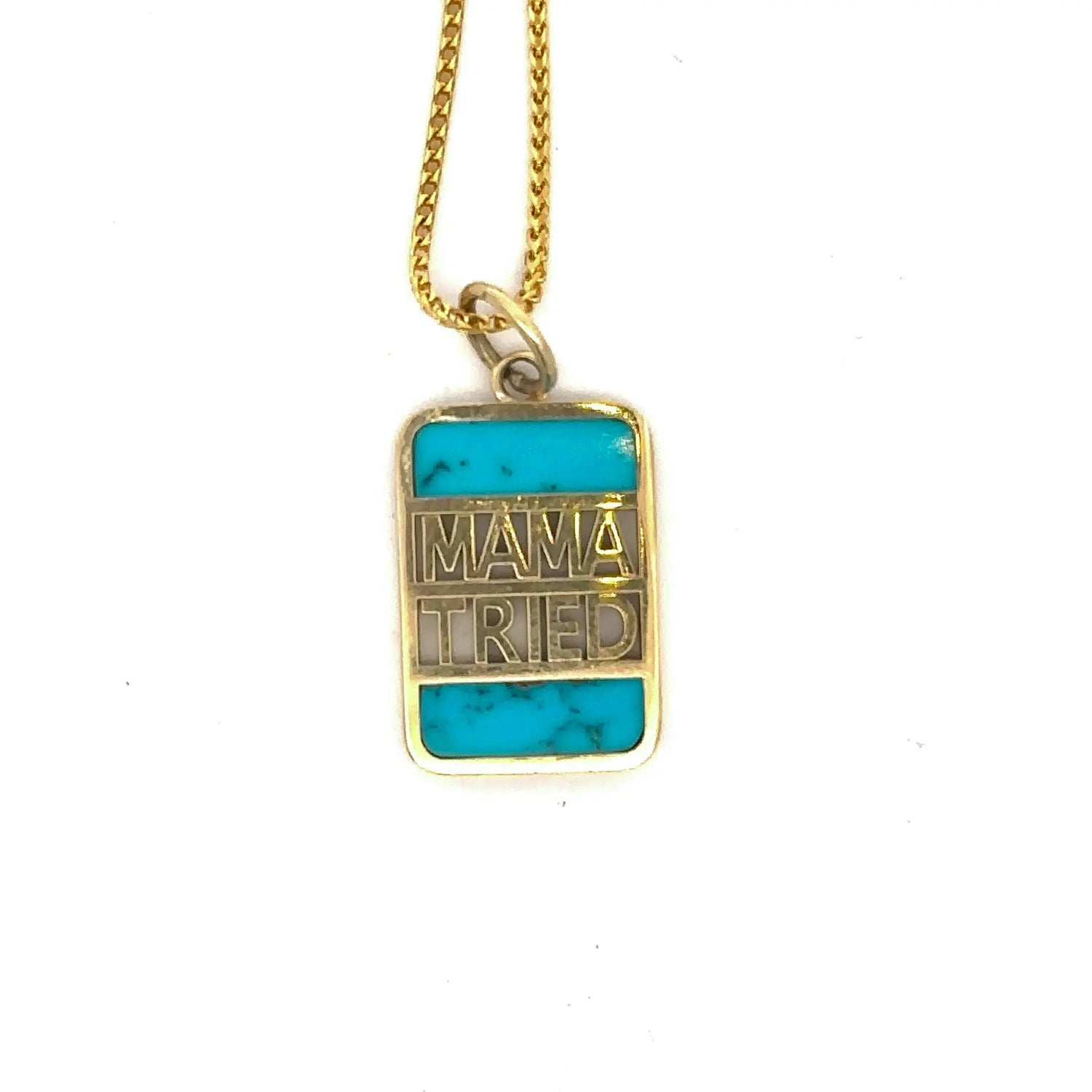 Mama Tried Turquoise Pendant and Chain Mama Tried Turquoise Pendant and Chain Established Jewelry Established Jewelry  Squash Blossom Vail