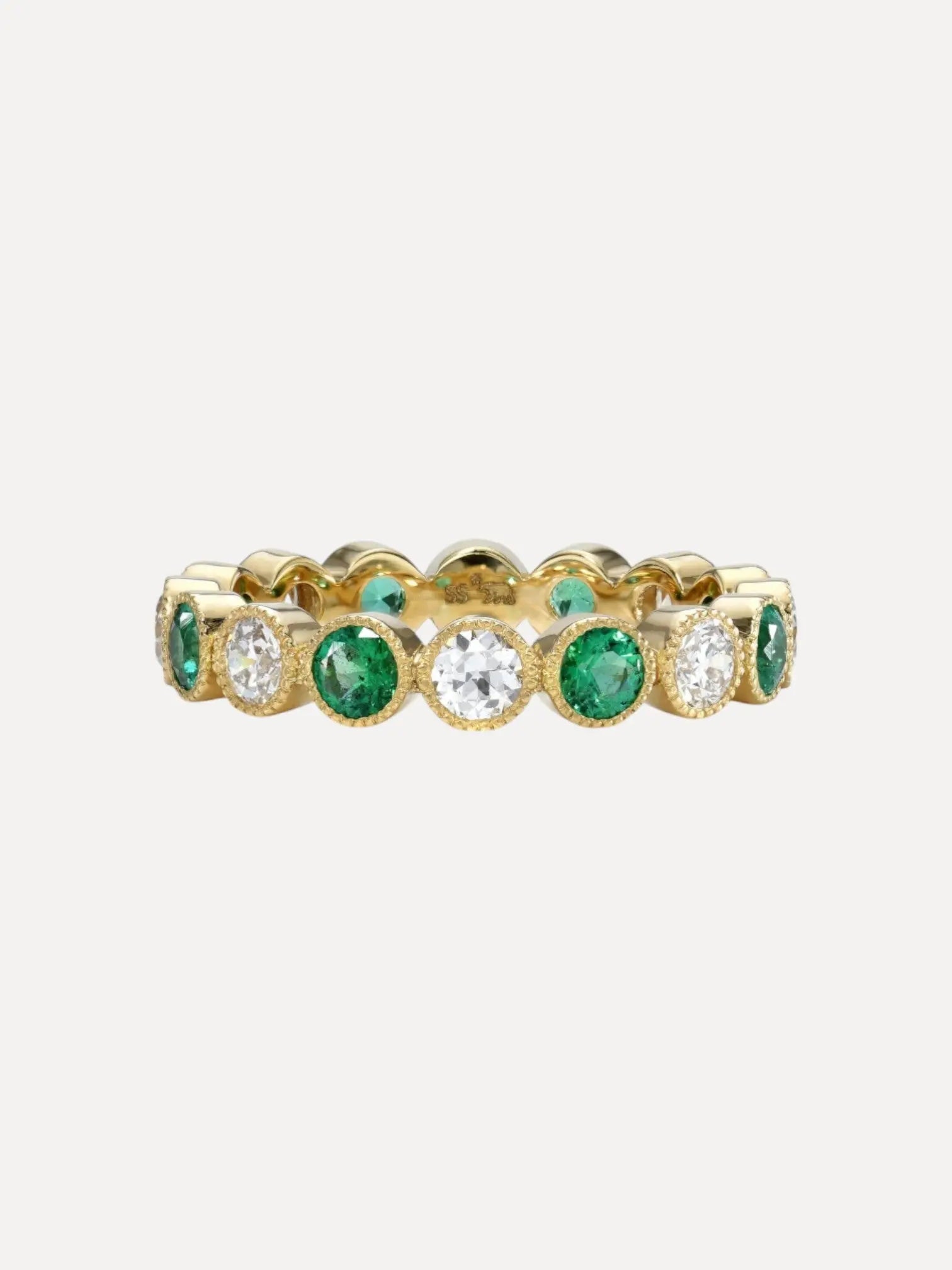GABBY MEDIUM - WITH DIAMONDS AND EMERALDS GABBY MEDIUM - WITH DIAMONDS AND EMERALDS Single Stone Single Stone  Squash Blossom Vail