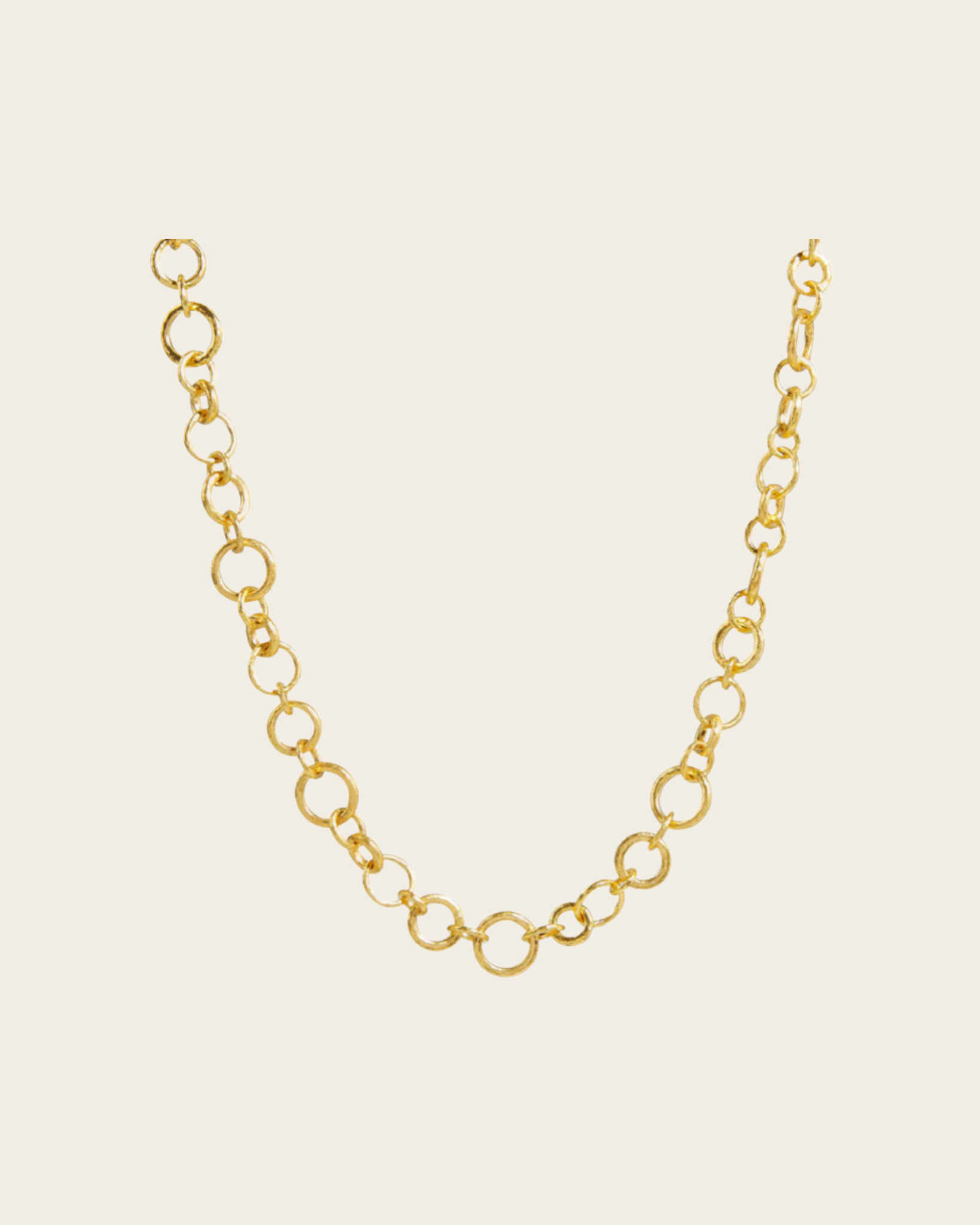 GURHAN Hoopla Gold Link Short Necklace, Mixed Round, No Stone