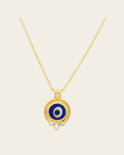 GURHAN Muse Gold Pendant Necklace, with Evil Eye GURHAN Muse Gold Pendant Necklace, with Evil Eye Gurhan Gurhan  Squash Blossom Vail