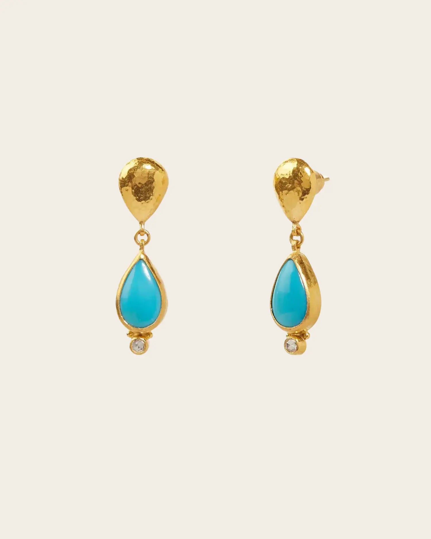 GURHAN Rune Gold Single Drop Turquoise and Diamond Earrings GURHAN Rune Gold Single Drop Turquoise and Diamond Earrings Gurhan Gurhan  Squash Blossom Vail