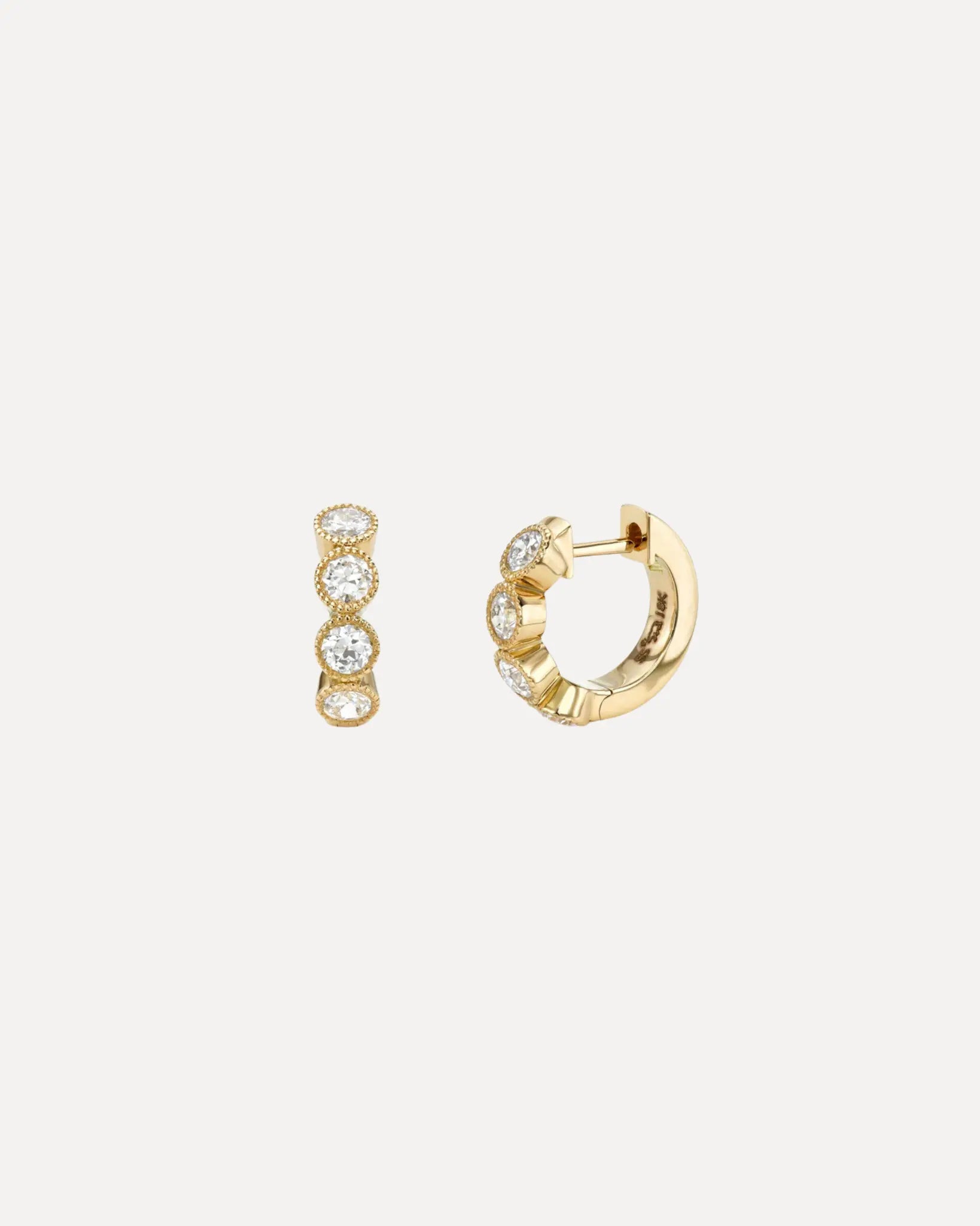 Gabby Diamond Huggies Gabby Diamond Huggies Single Stone Single Stone  Squash Blossom Vail