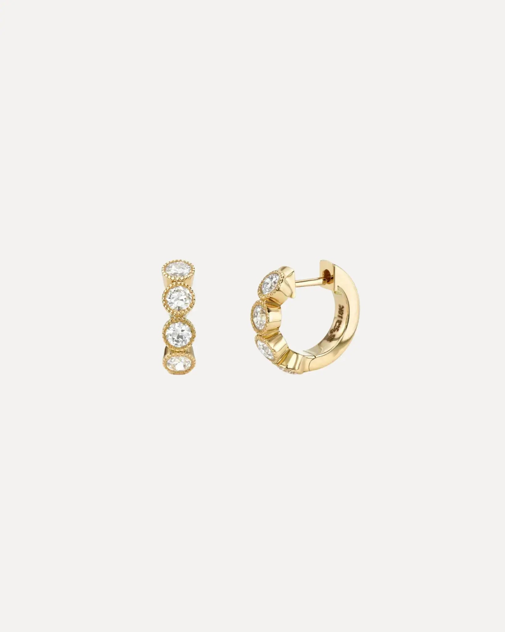 Gabby Diamond Huggies Gabby Diamond Huggies Single Stone Single Stone  Squash Blossom Vail