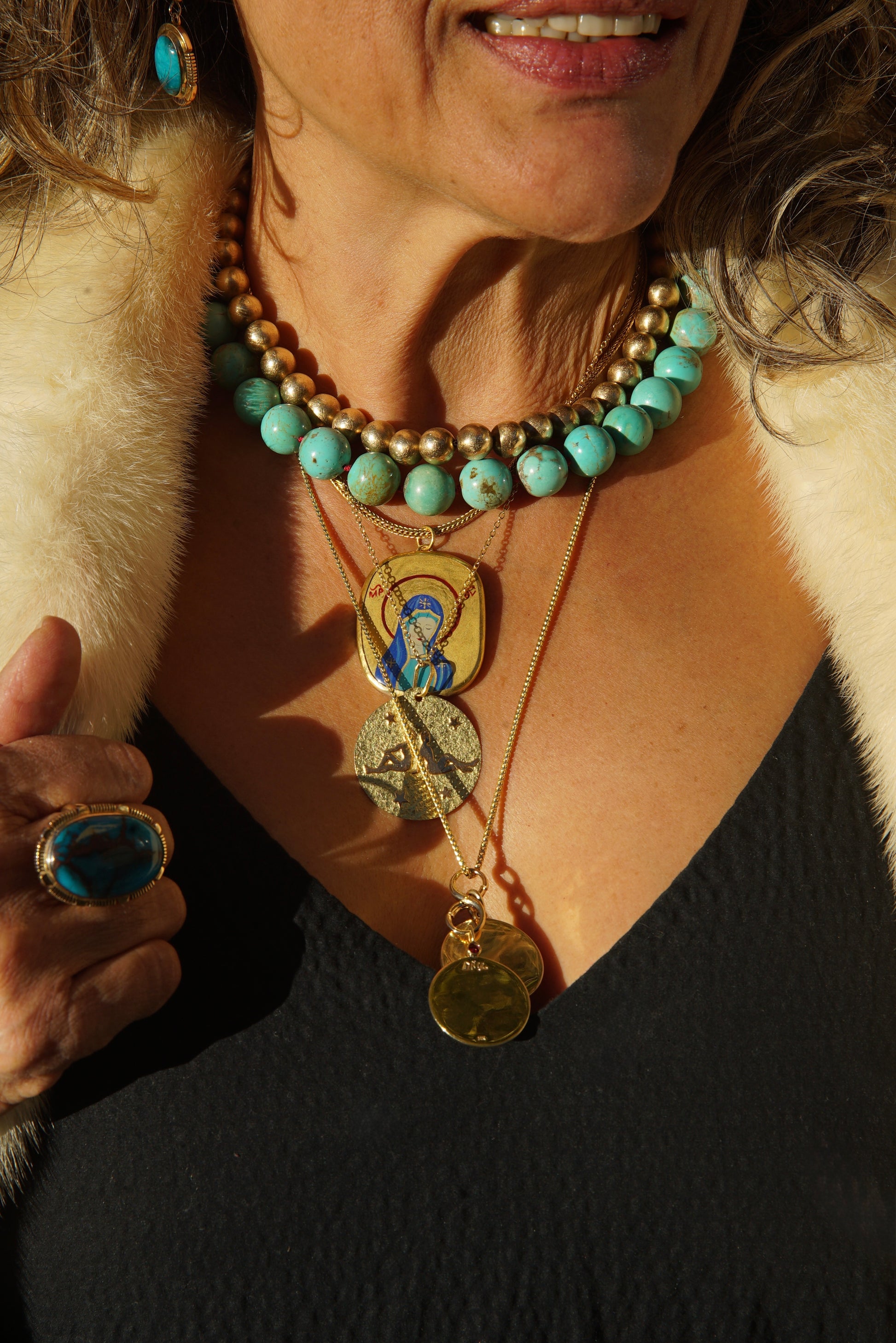 Gemini Disc Pendant and Chain Gemini Disc Pendant and Chain Vintage at the Squash Blossom Vintage at the Squash Blossom  Squash Blossom Vail