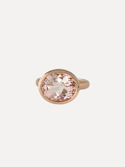 18k Rose Gold Bezel Set Morganite Ring by Irene Neuwirth