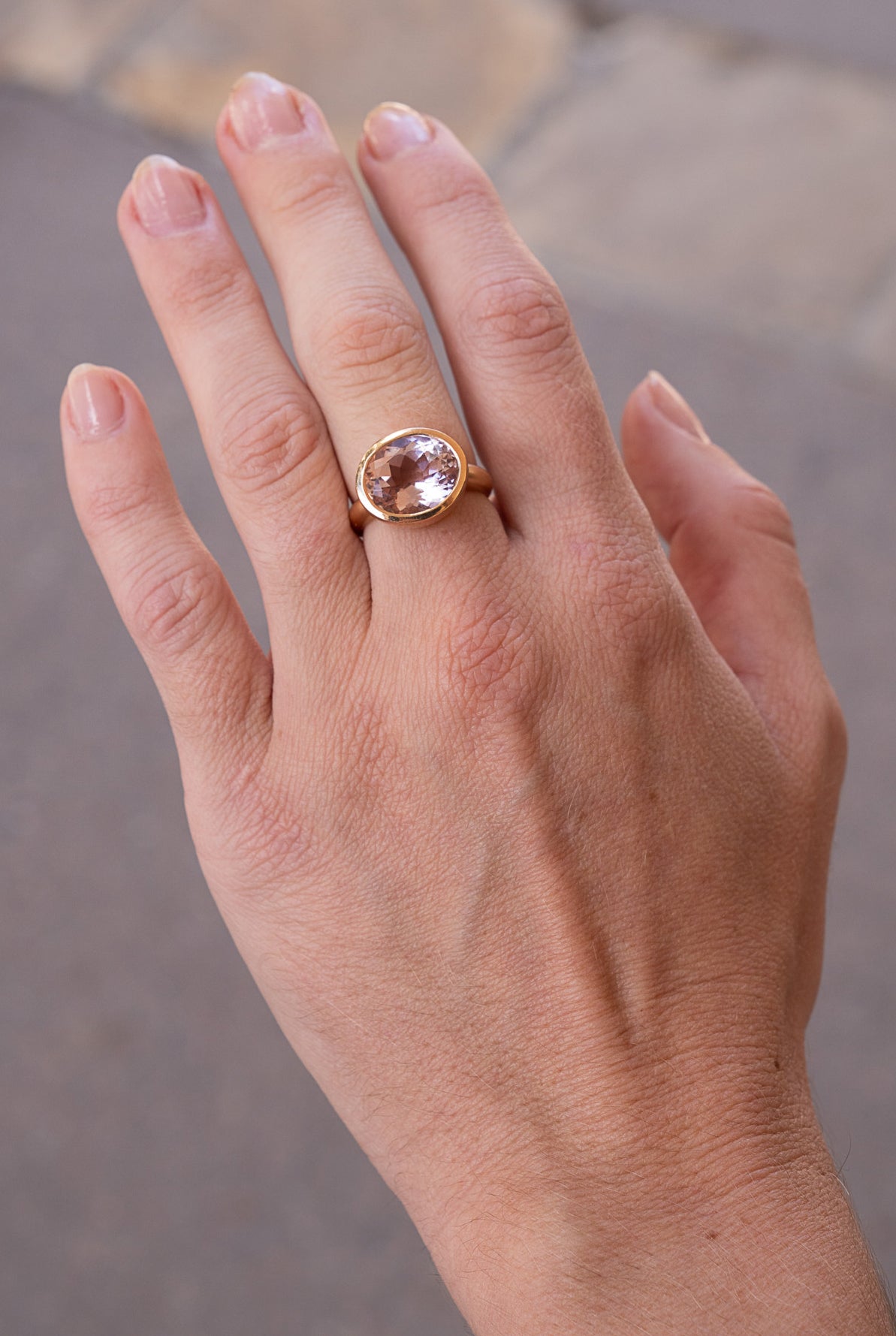 Gemmy Gem Morganite Bezel Ring Irene Neuwirth