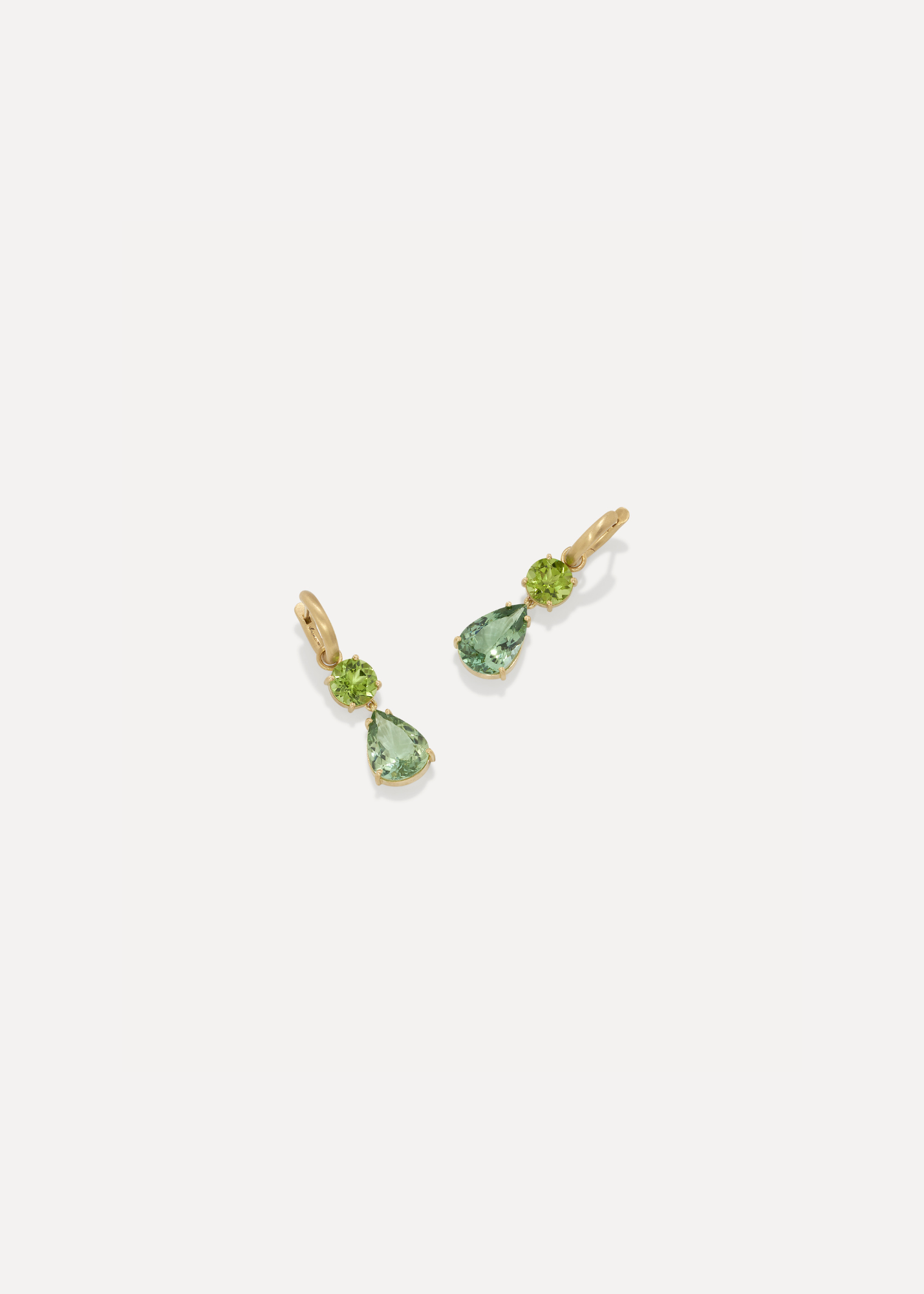 OOAK Gemmy Gem Double Drop Peridot and Green Tourmaline Earrings OOAK Gemmy Gem Double Drop Peridot and Green Tourmaline Earrings Irene Neuwirth Irene Neuwirth  Squash Blossom Vail