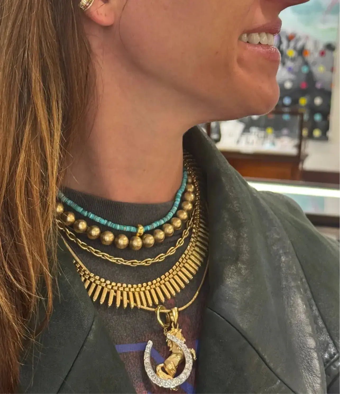 Gold Beaded Necklace Gold Beaded Necklace Vintage at the Squash Blossom Vintage at the Squash Blossom  Squash Blossom Vail